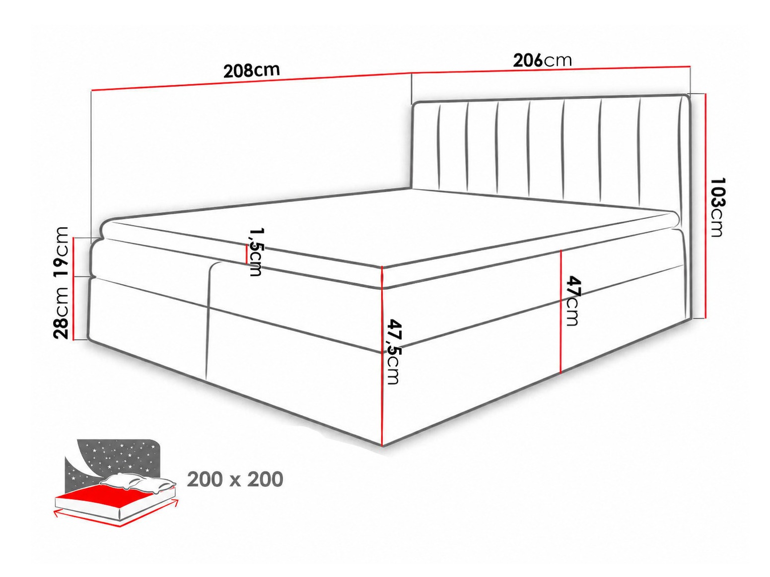 Continental bed Culina (Soft 017 + Spirit 13)
