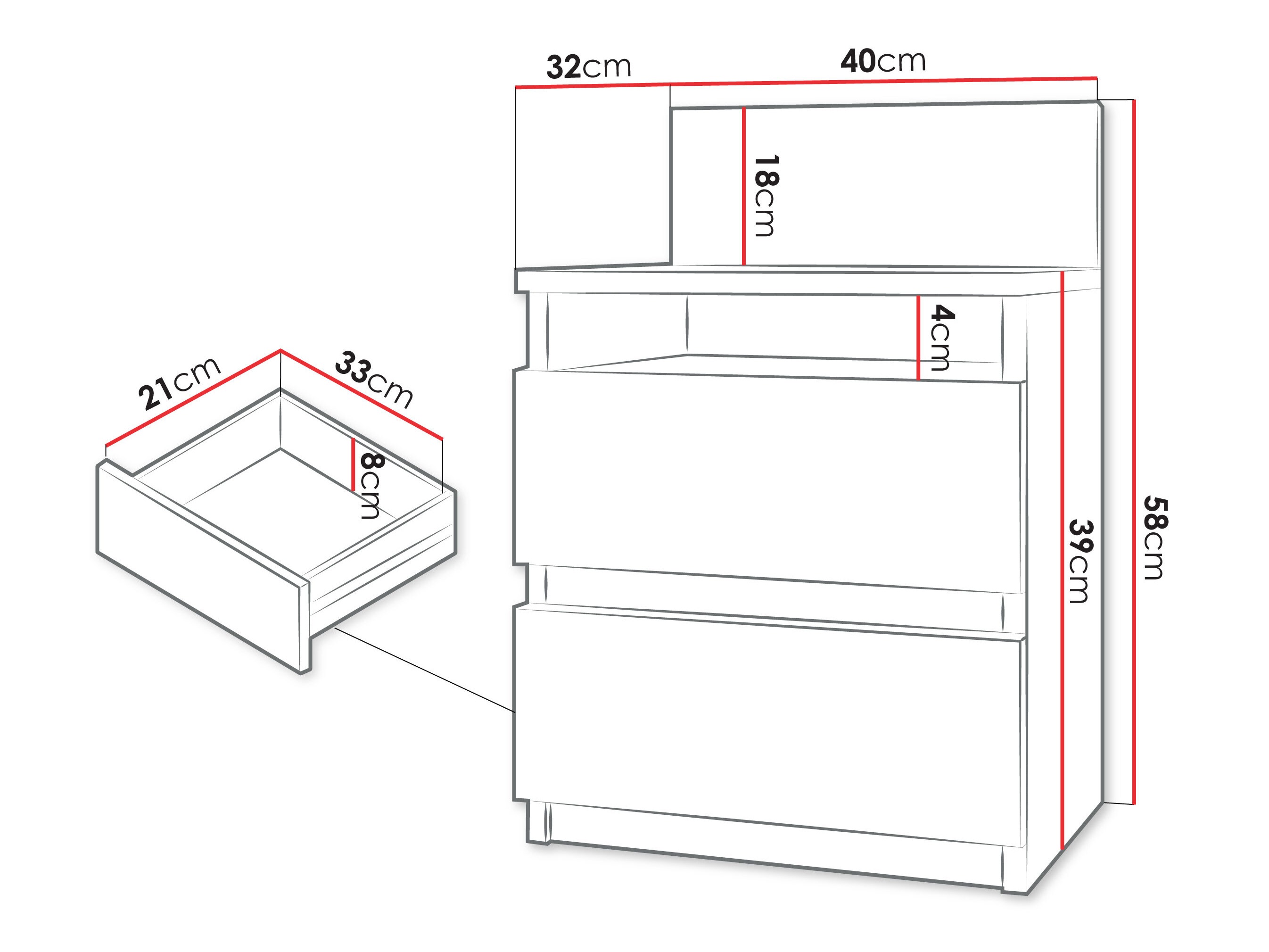 Bedside table Comfivo Structor (Black)