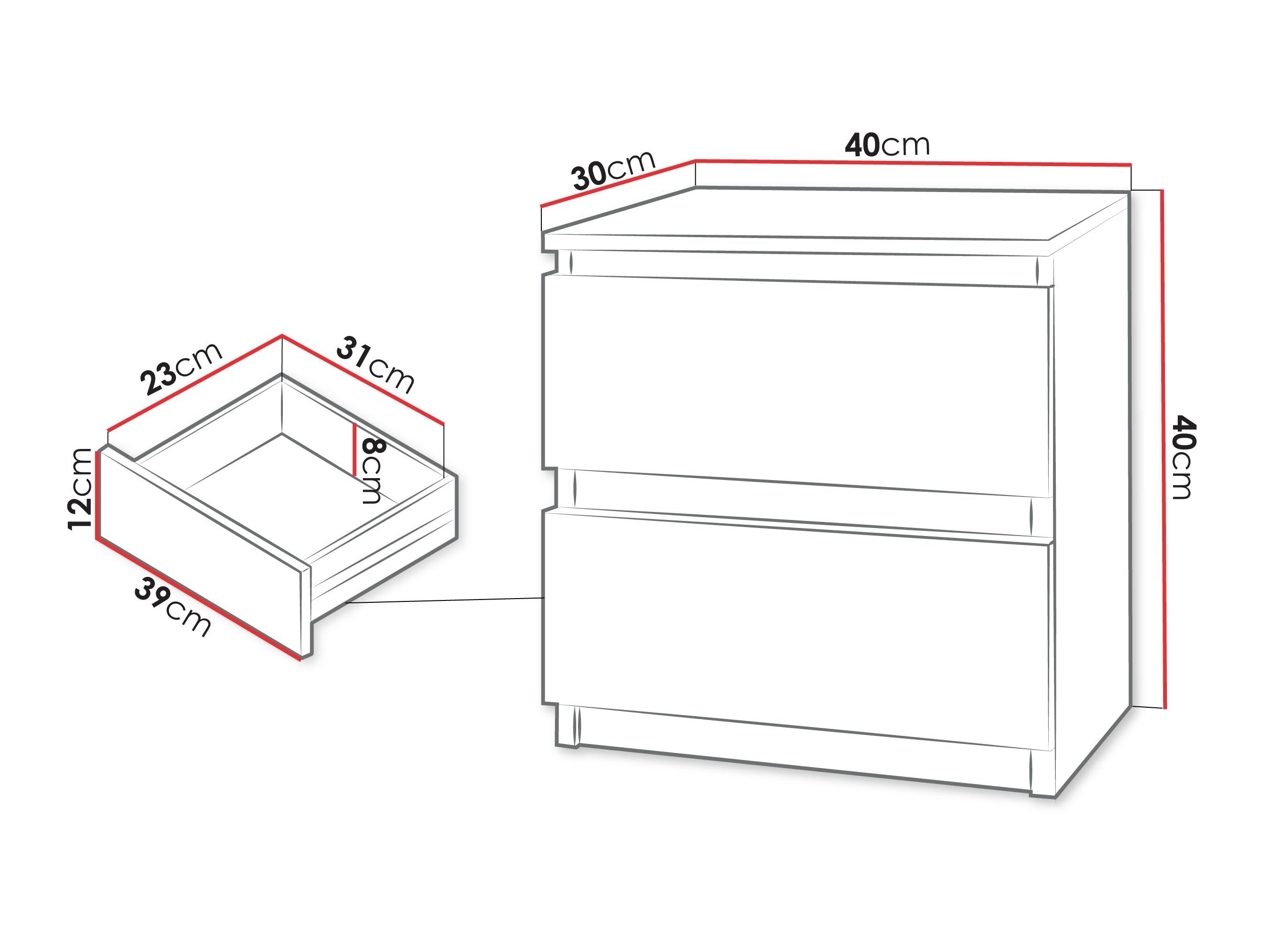 Bedside table Comfivo Structor I (White)