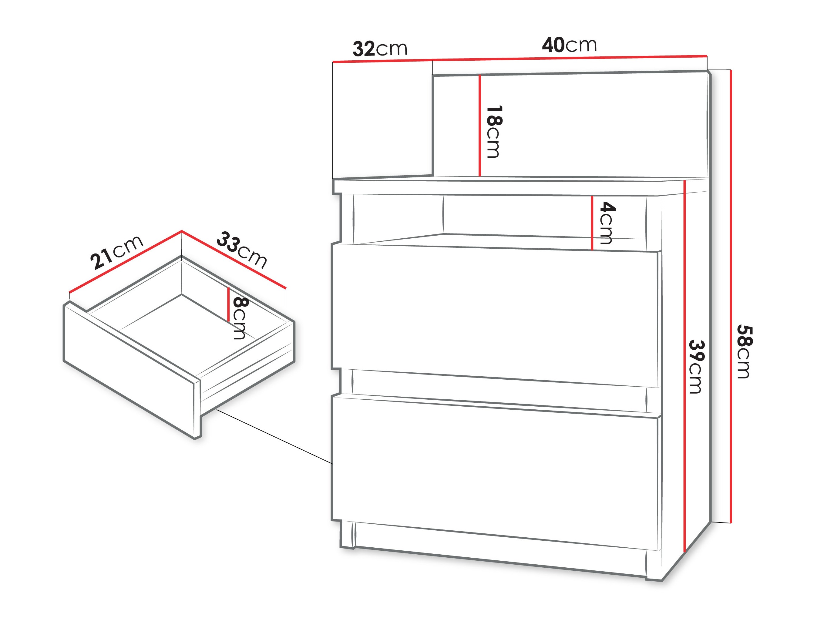 Bedside table Comfivo Structor (Walnut)