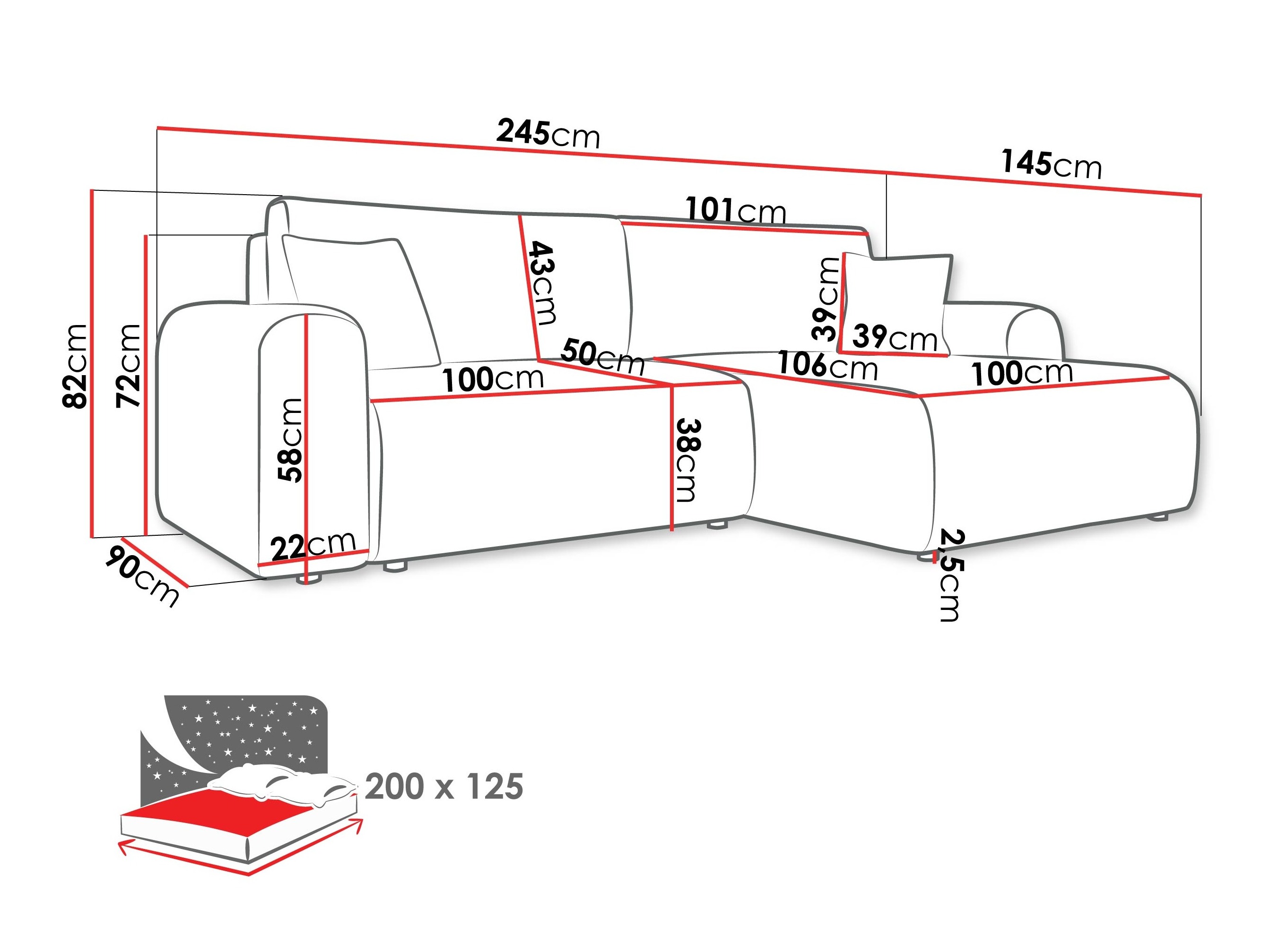Corner sofa Luxum (Ambience 18)