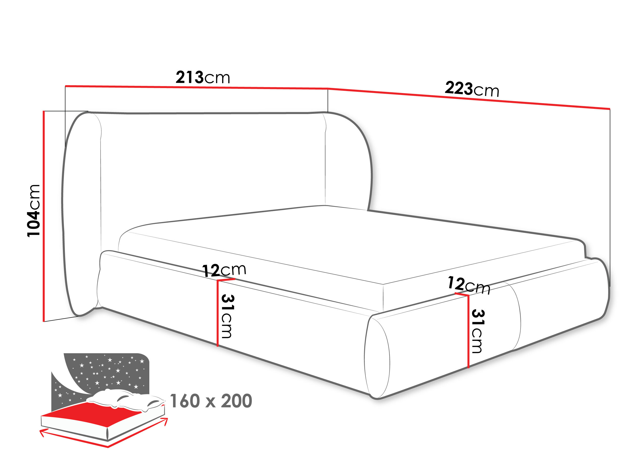 Bed TrendyNest Urbio (Bella 50)