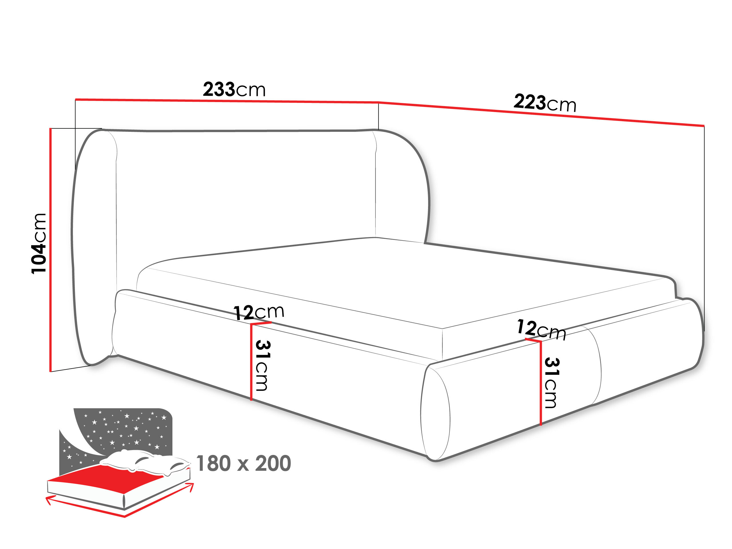 Bed TrendyNest Urbio (Bella 65)