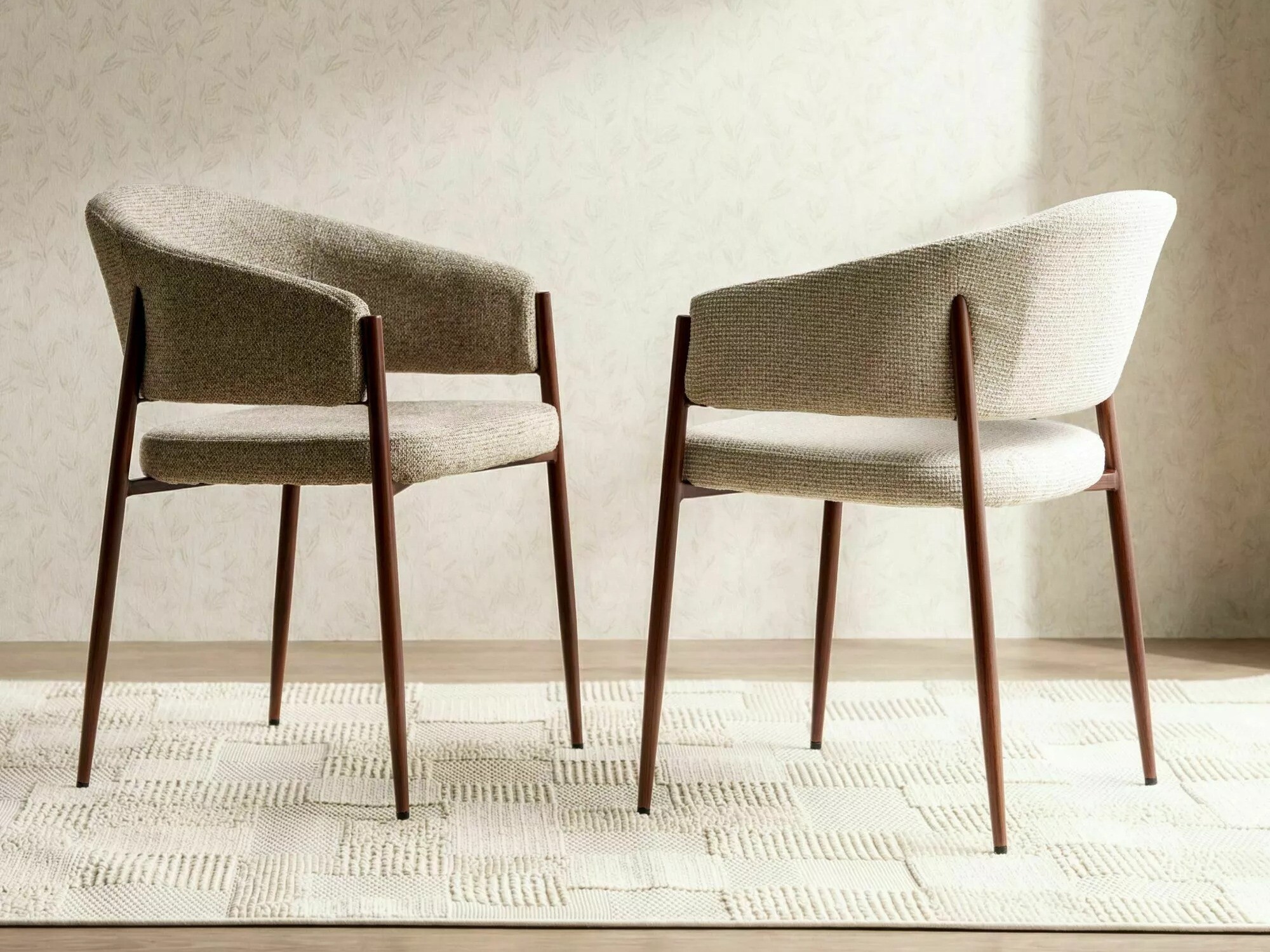 Chair Detroit 1053 (Light beige + Walnut)