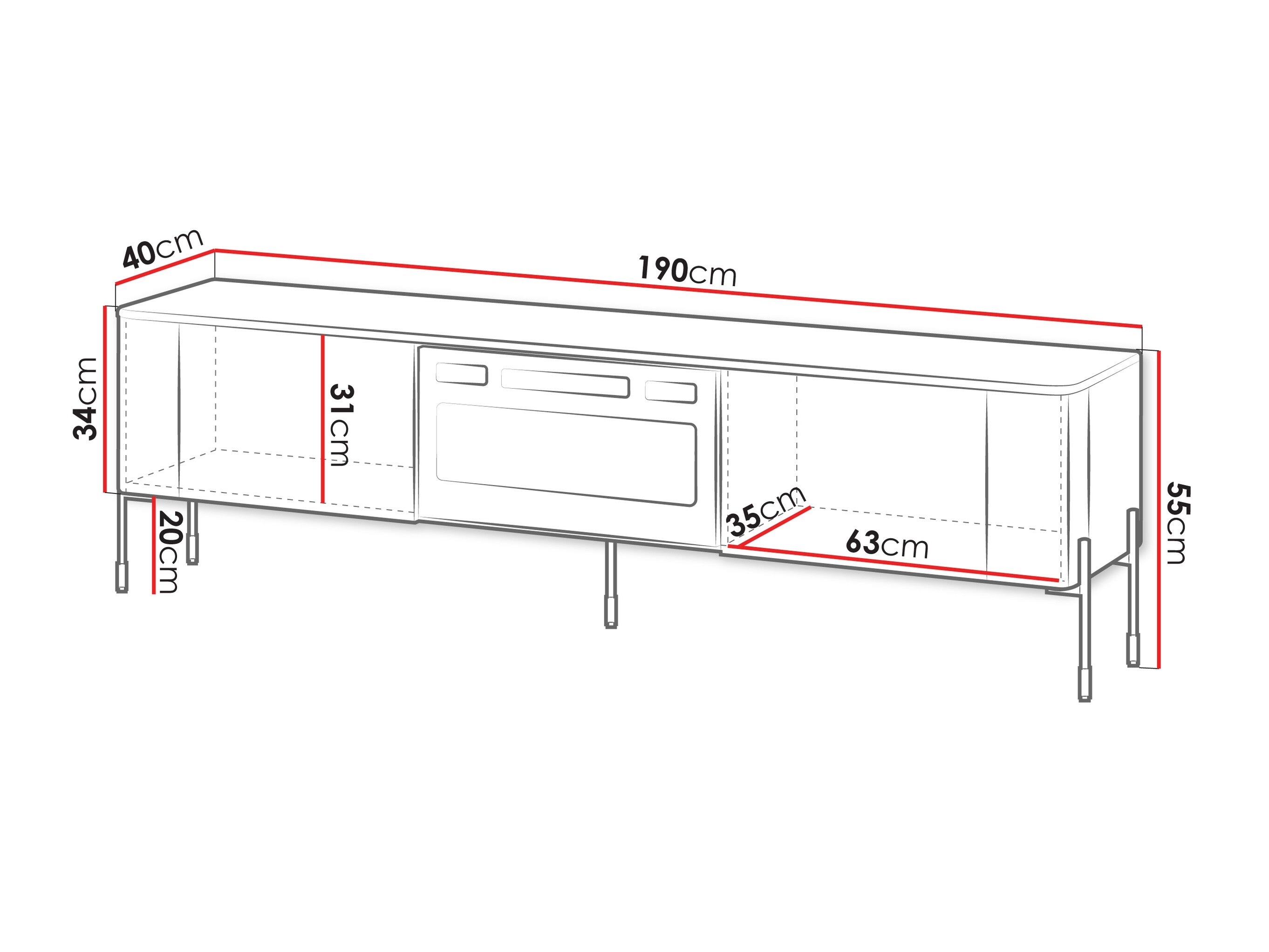 TV stand Mavnue 105 (Black)