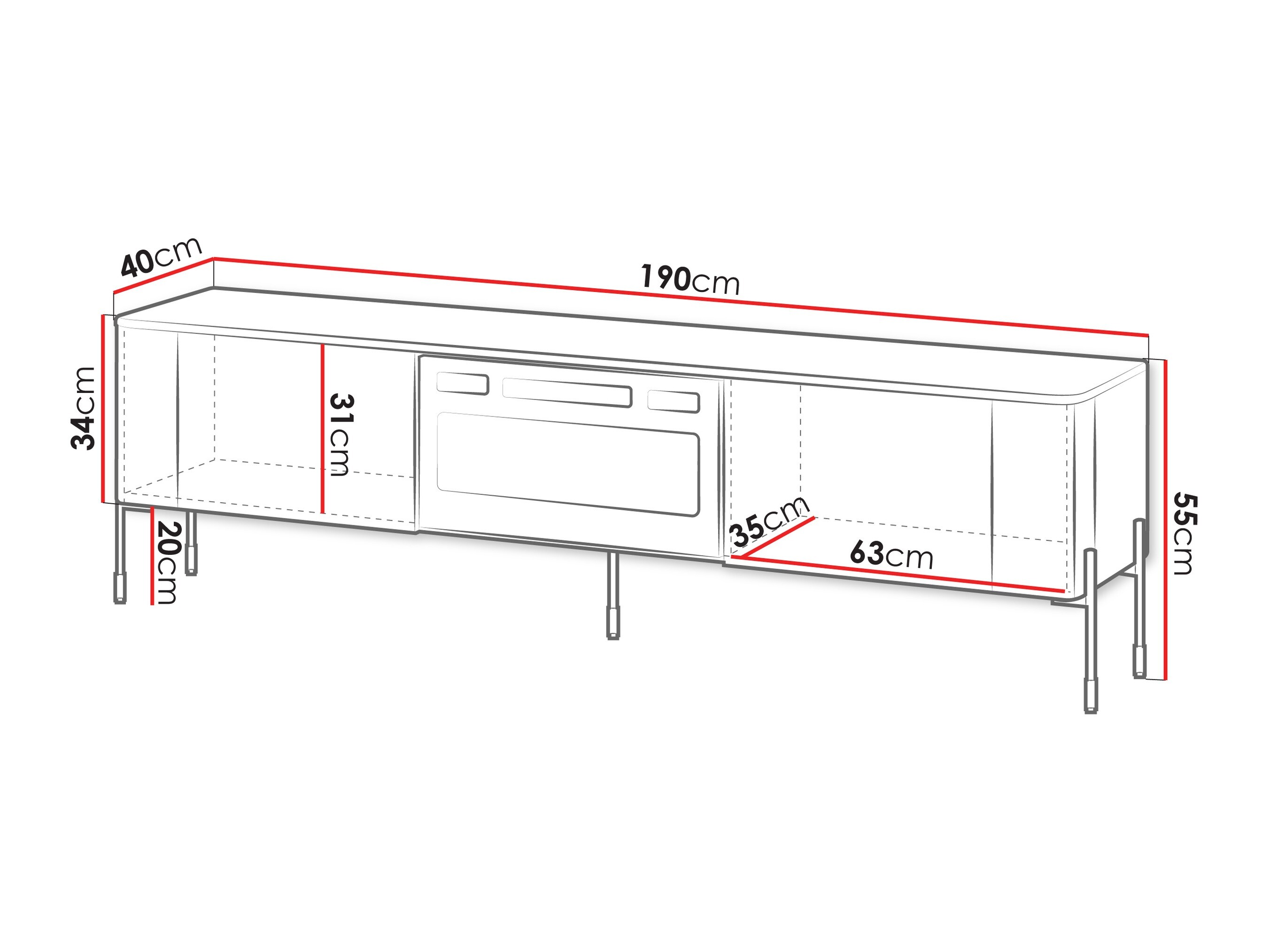 TV stand Mavnue 105 (Dark oak)
