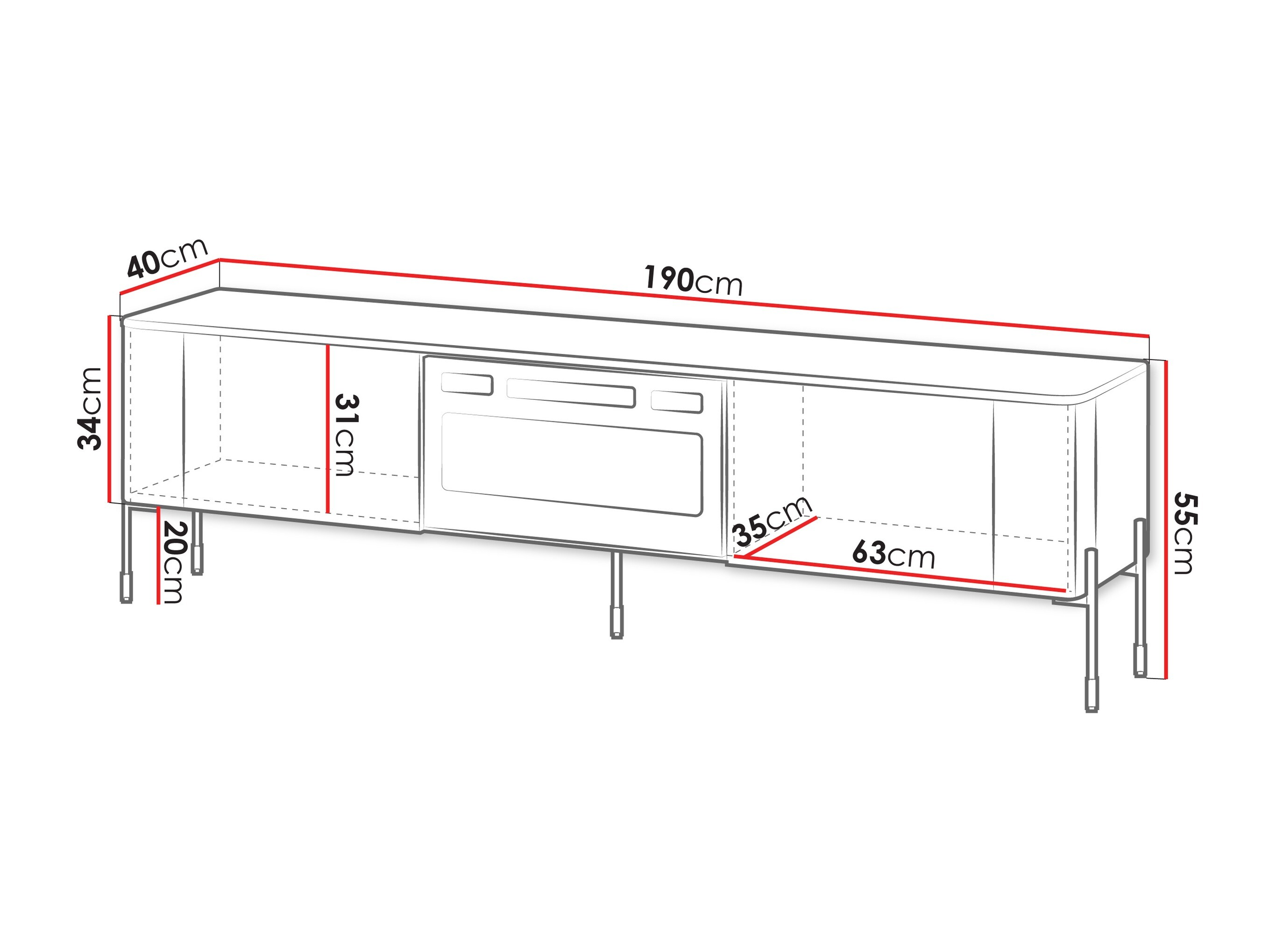 TV stand Mavnue 105 (White)