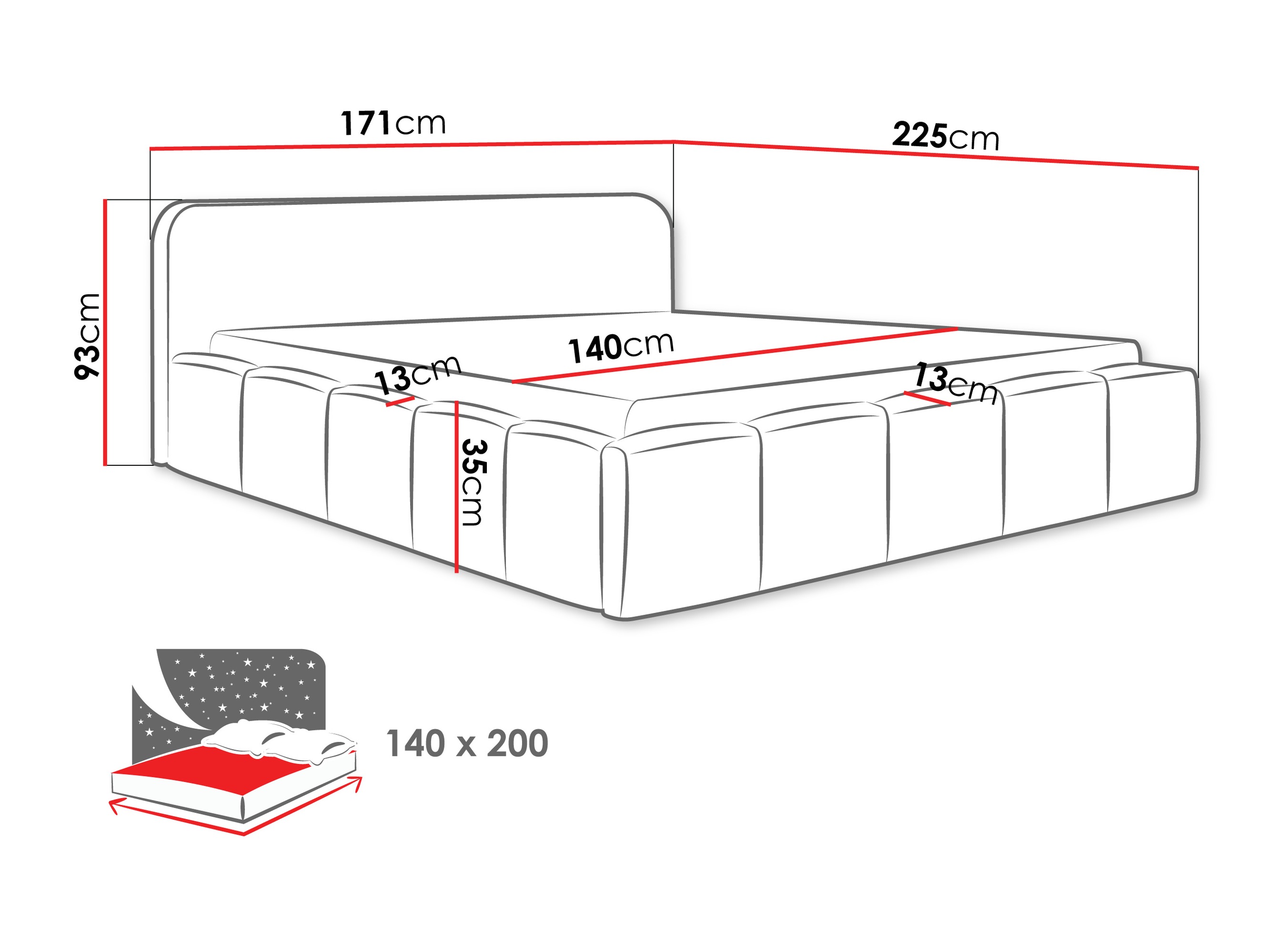Bed TrendyNest 135 (Lambi 01)