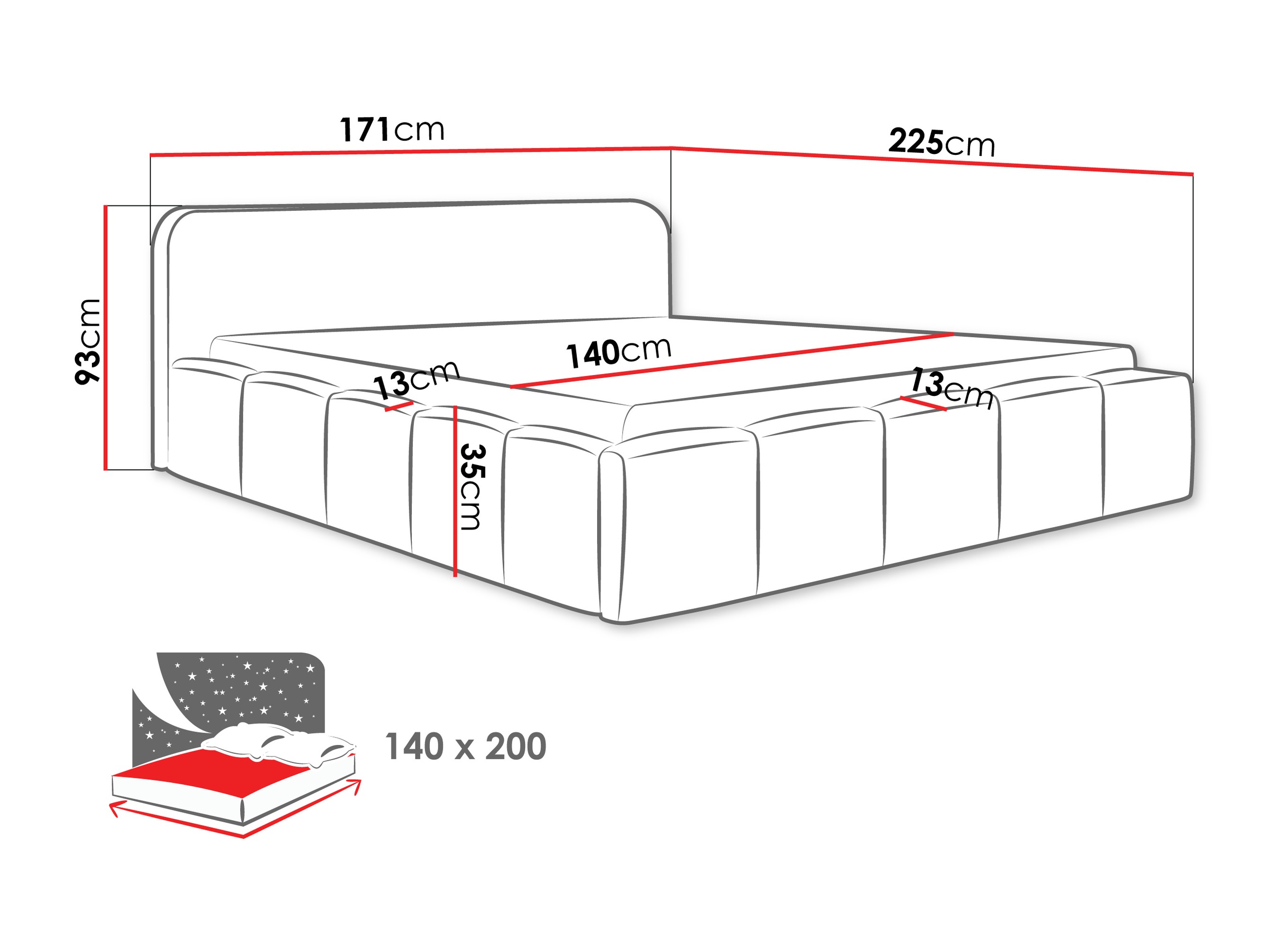 Bed TrendyNest 135 (Lambi 03)