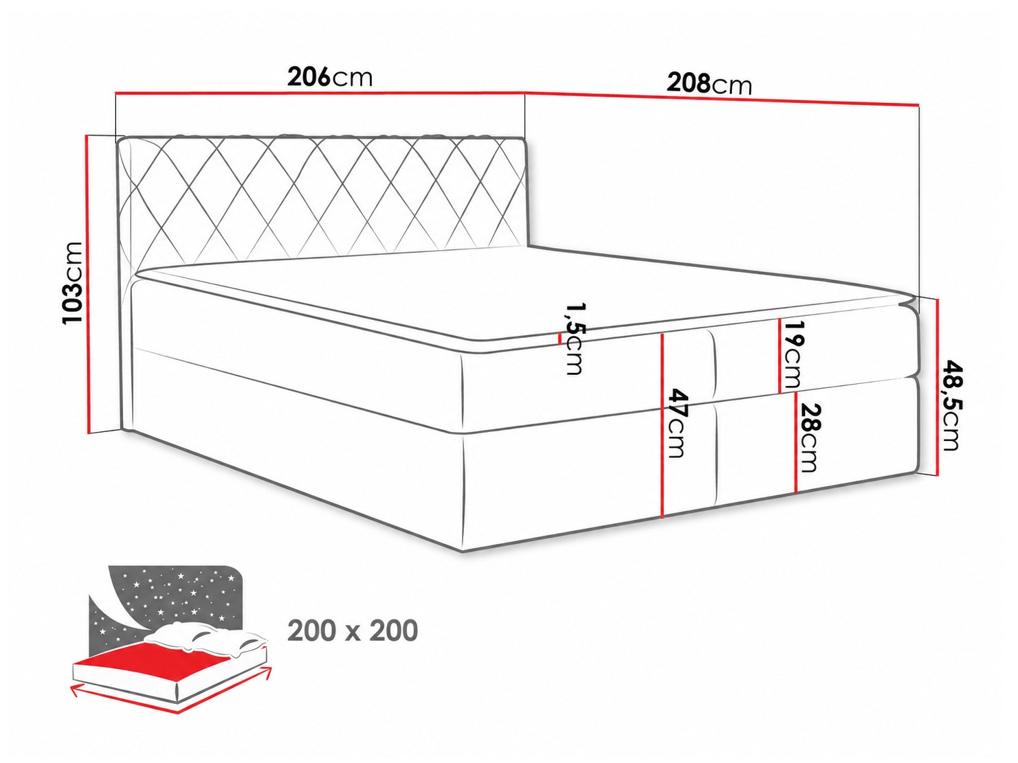 Continental bed Genus (Velluto 10)