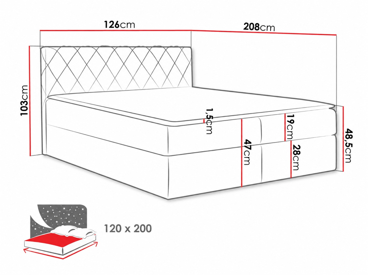 Continental bed Genus (Velluto 11)