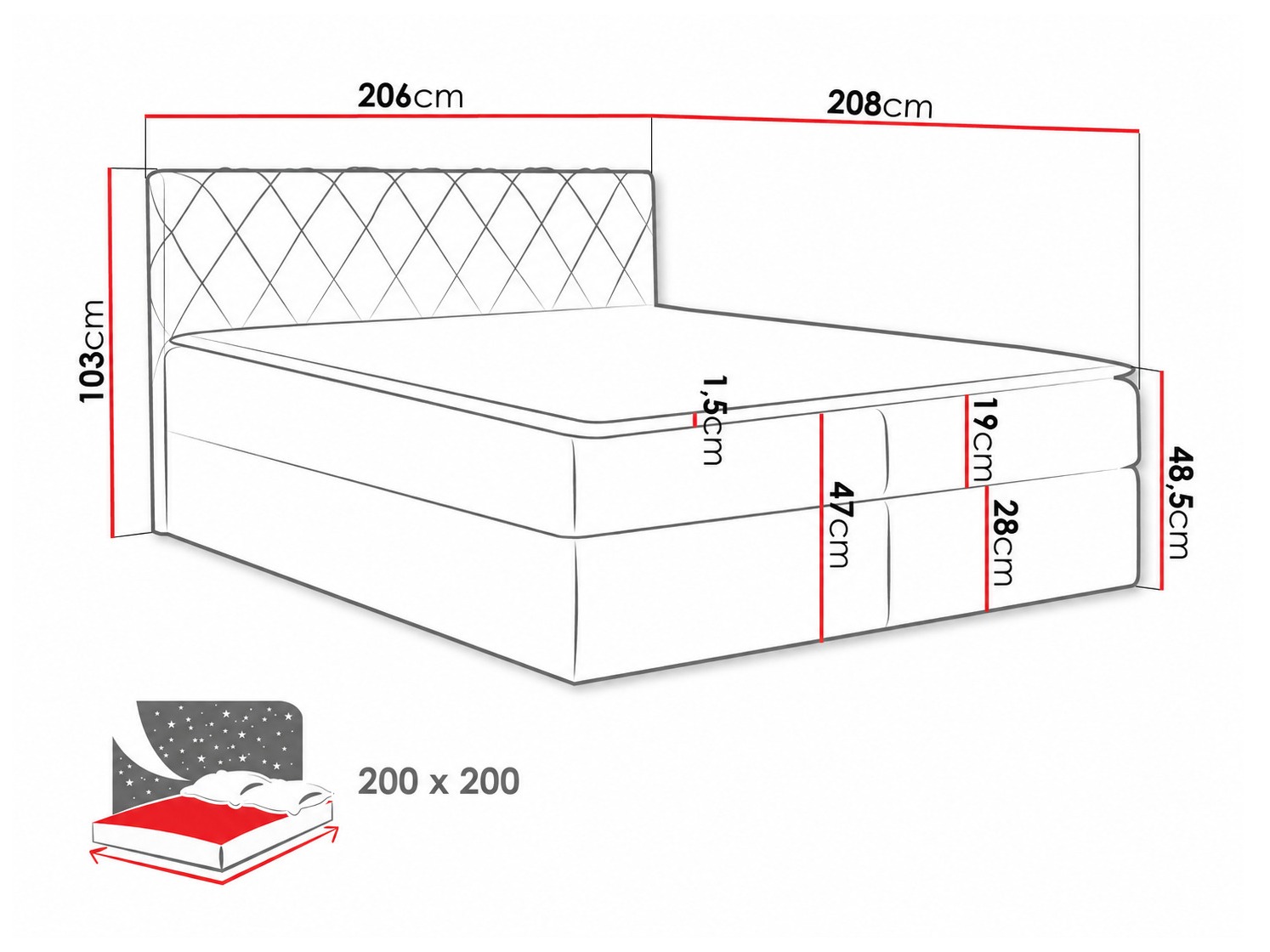 Continental bed Genus (Velluto 11)