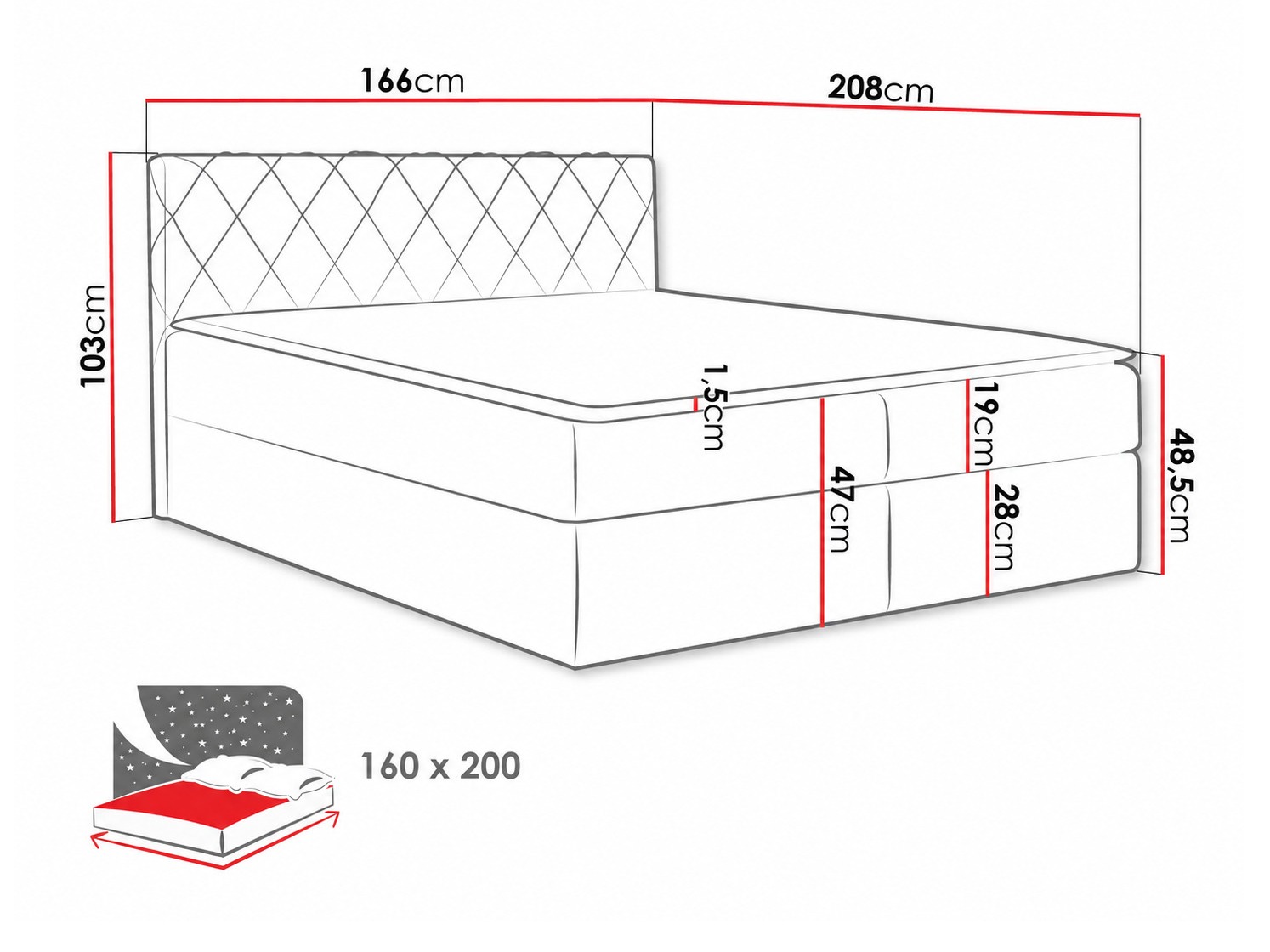 Continental bed Genus (Velluto 3)