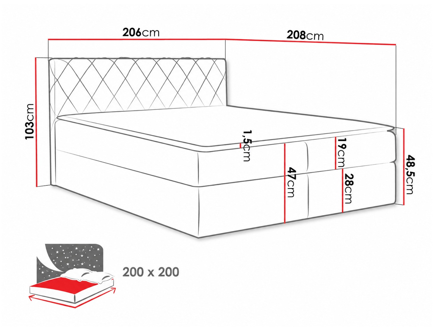Continental bed Genus (Velluto 3)