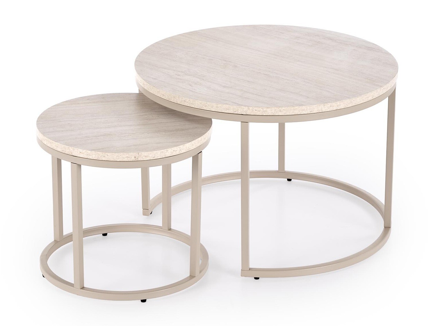Nest of coffee tables Houston 2213 (Light travertine + Cashmere)