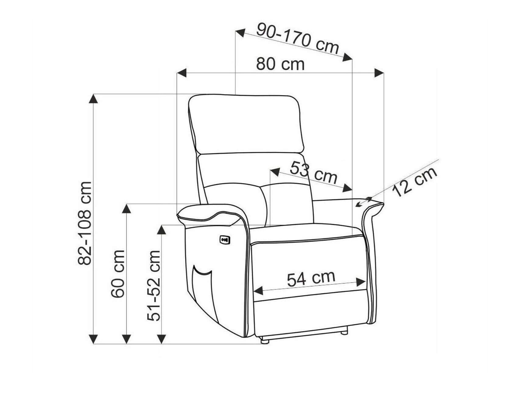 Armchair recliner Houston 1543 (Bluvel 28)