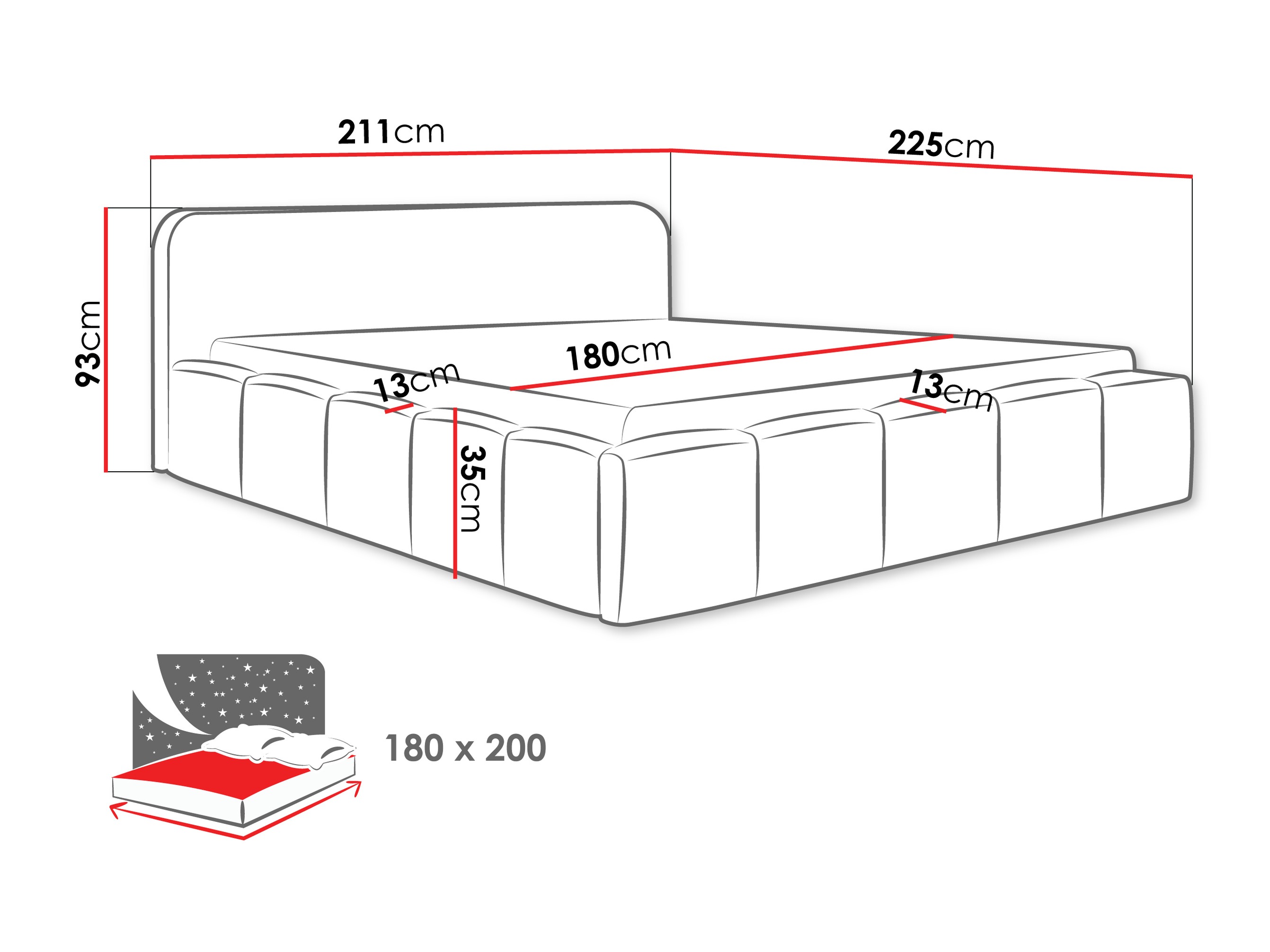 Bed TrendyNest 135 (Lambi 03)