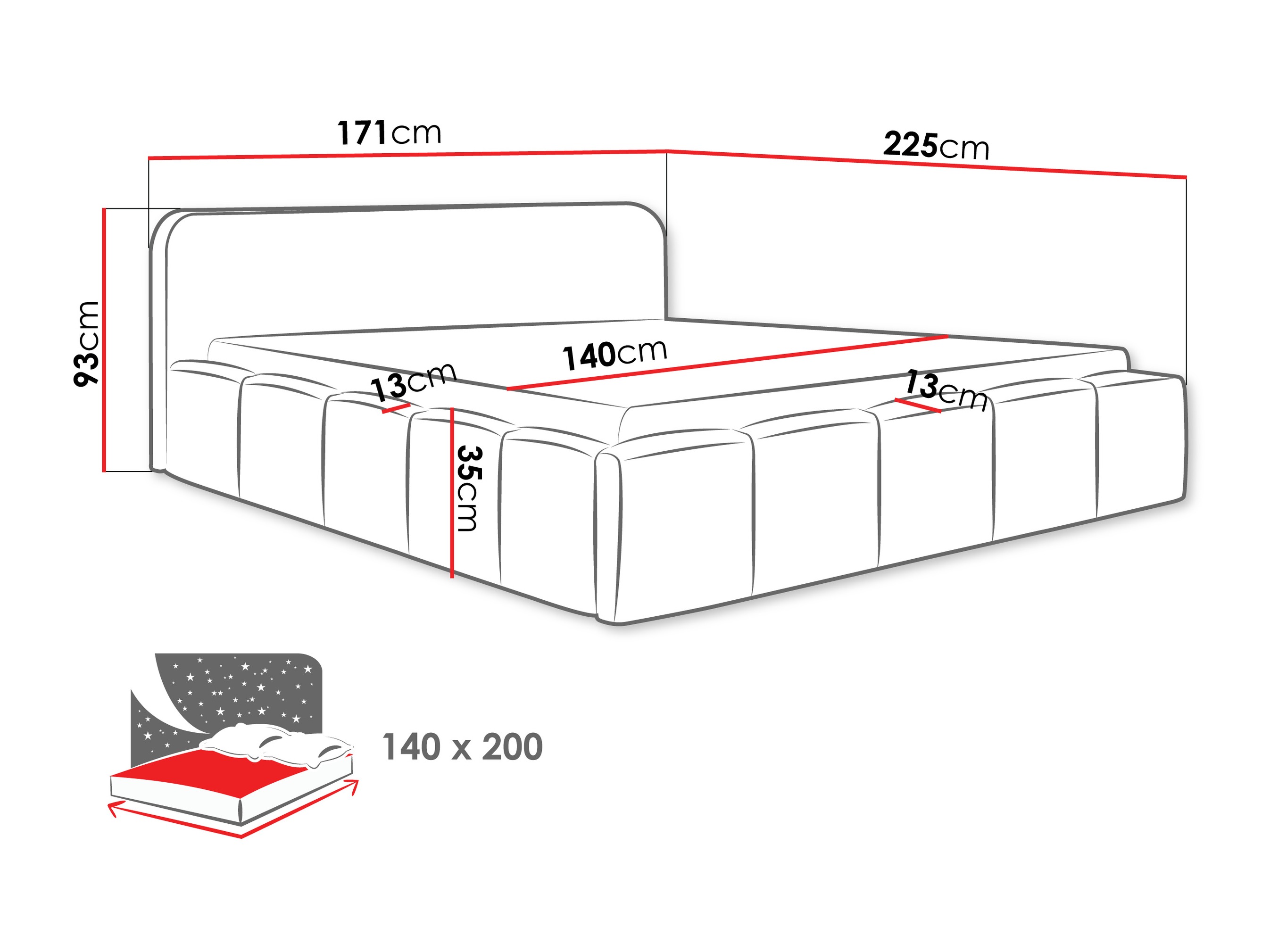 Bed TrendyNest 135 (Lambi 06)