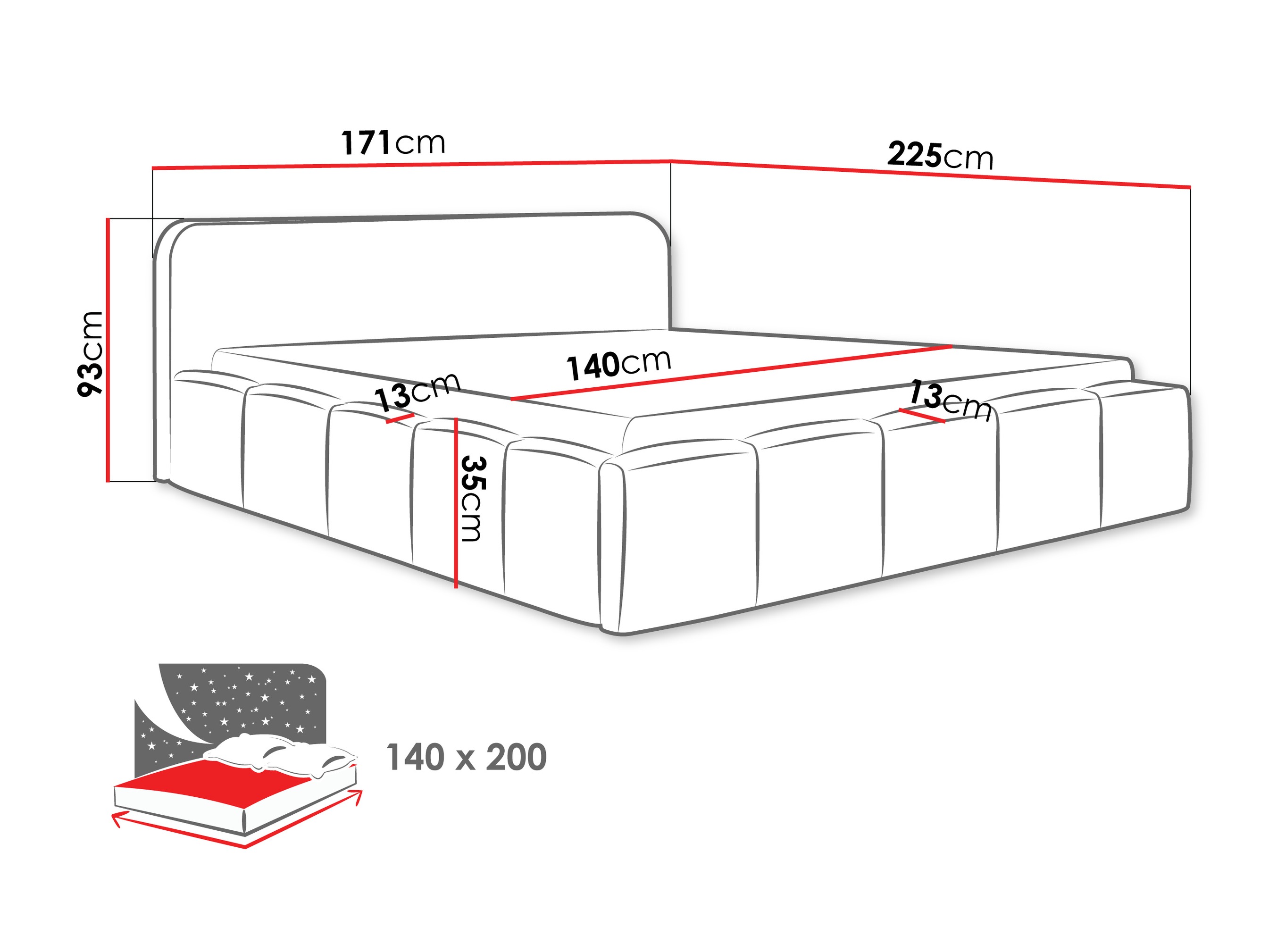 Bed TrendyNest 135 (Lambi 11)