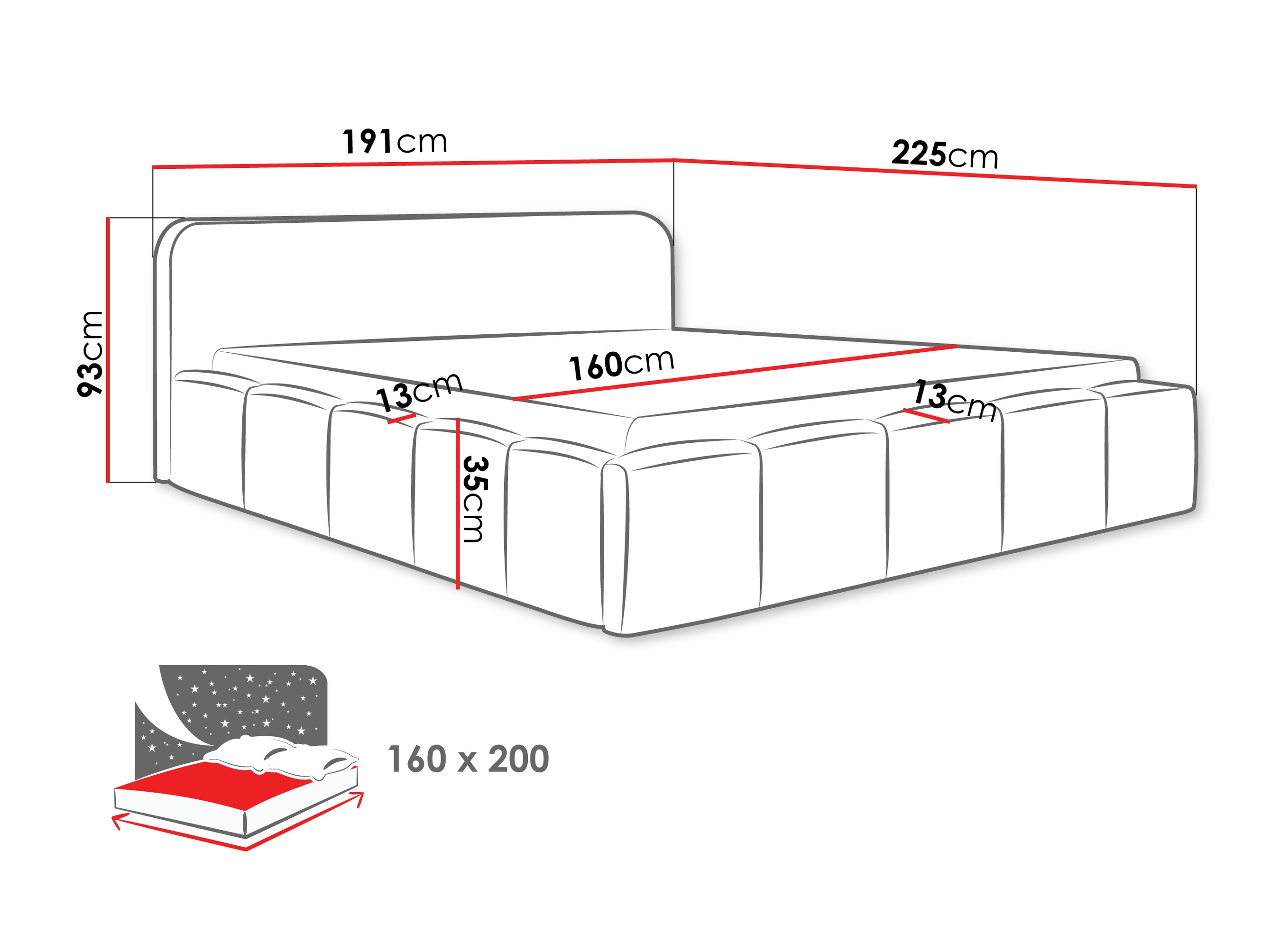 Bed TrendyNest 135 (Lambi 12)