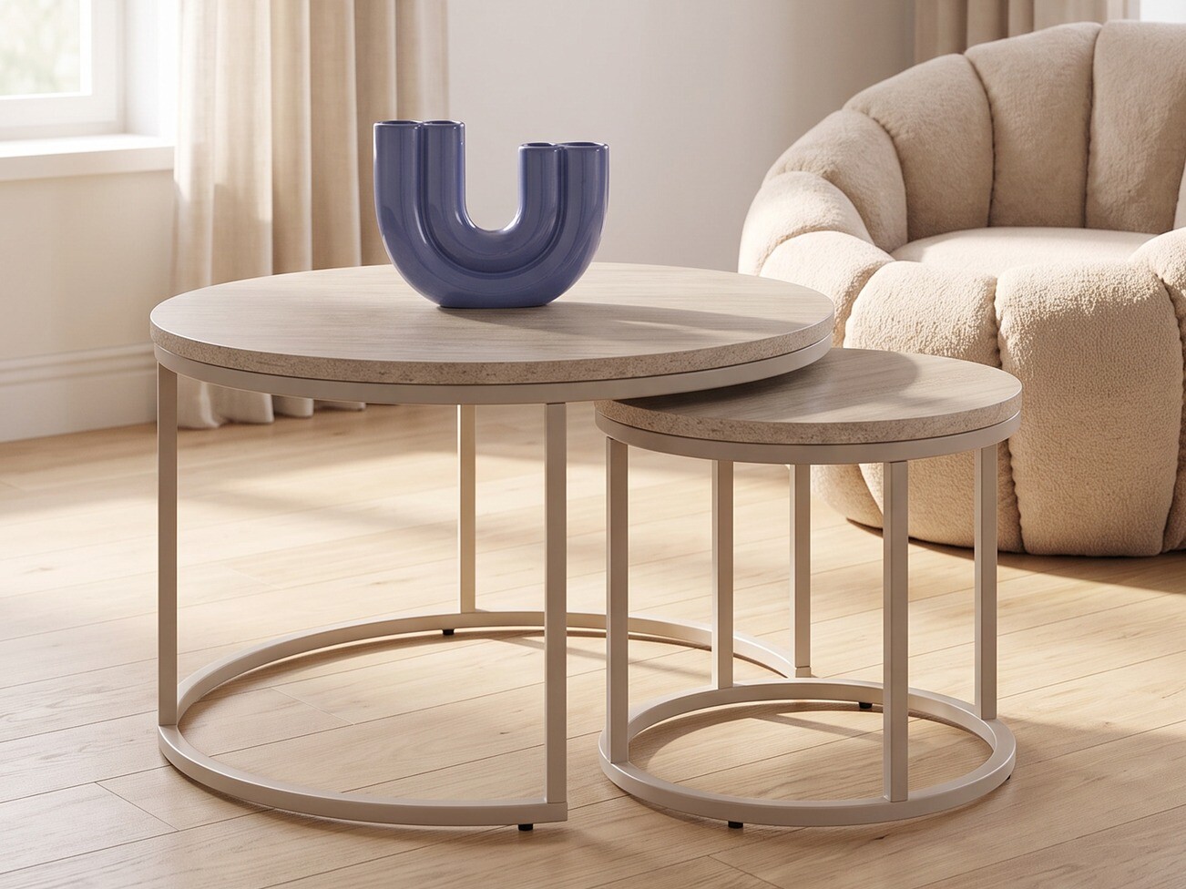 Coffee table set Houston 2213 (Light travertine + Cashmere)
