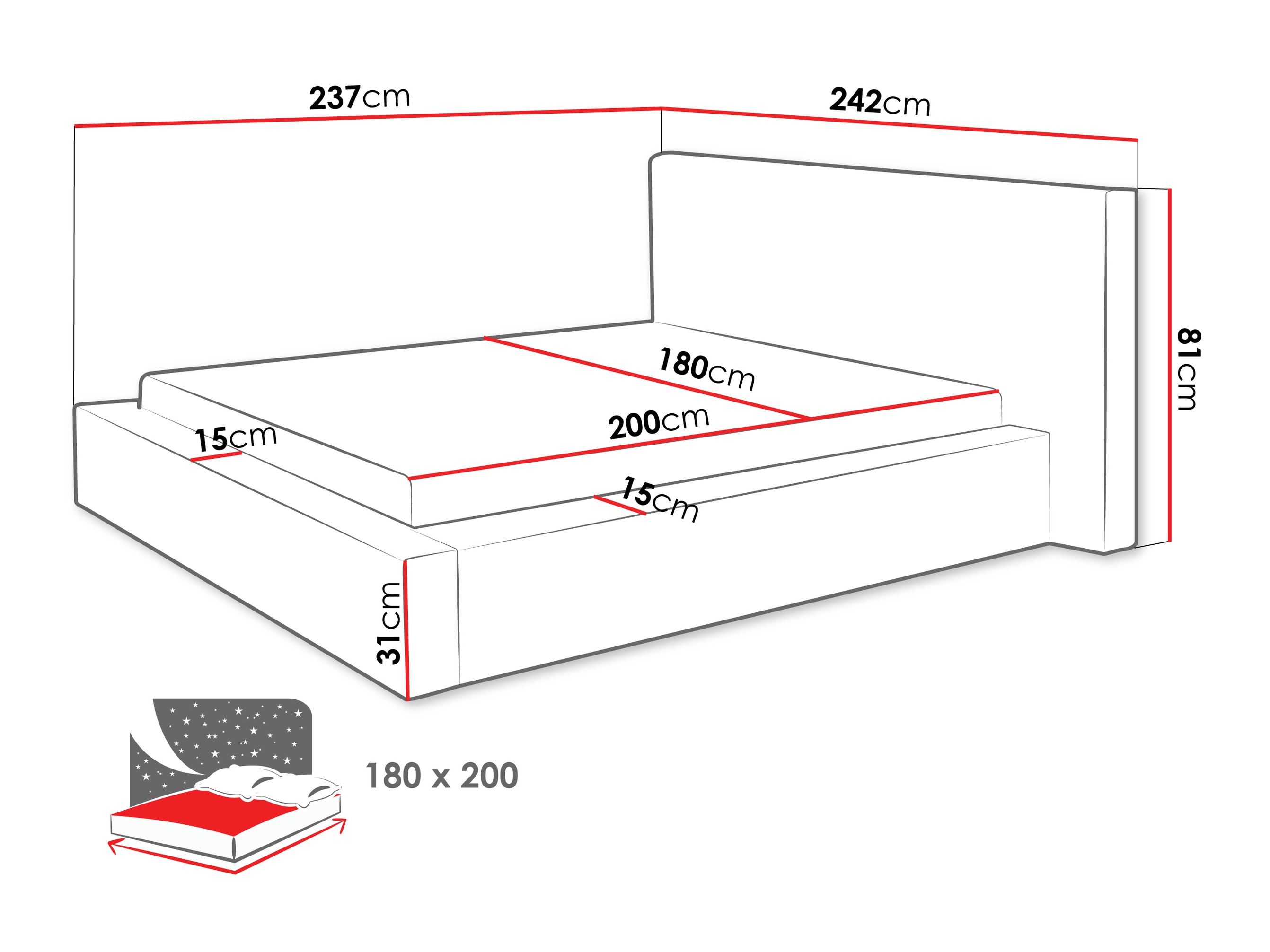 Bed TrendyNest 136 (Lumo 55)