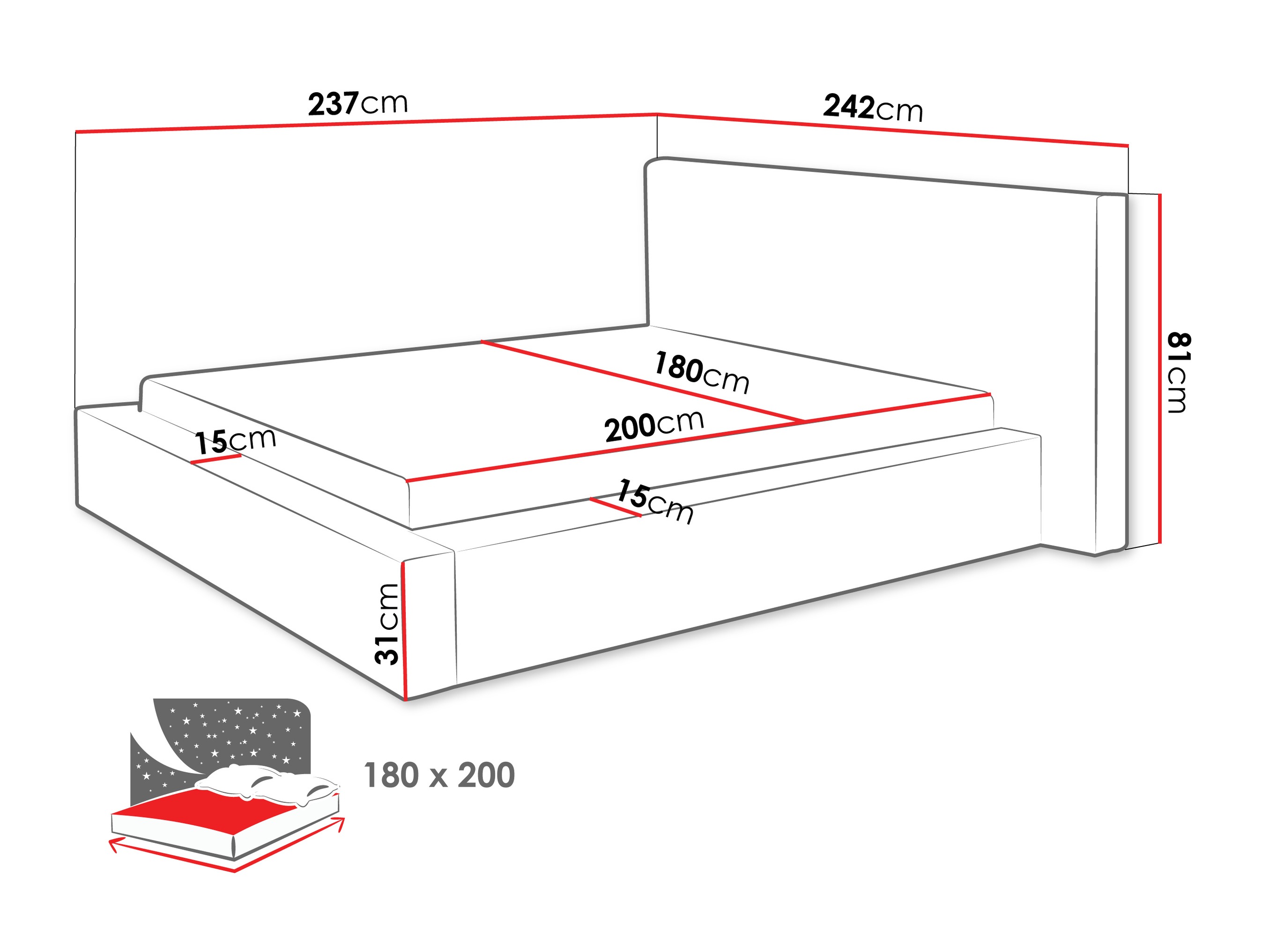 Bed TrendyNest 136 (Lumo 75)