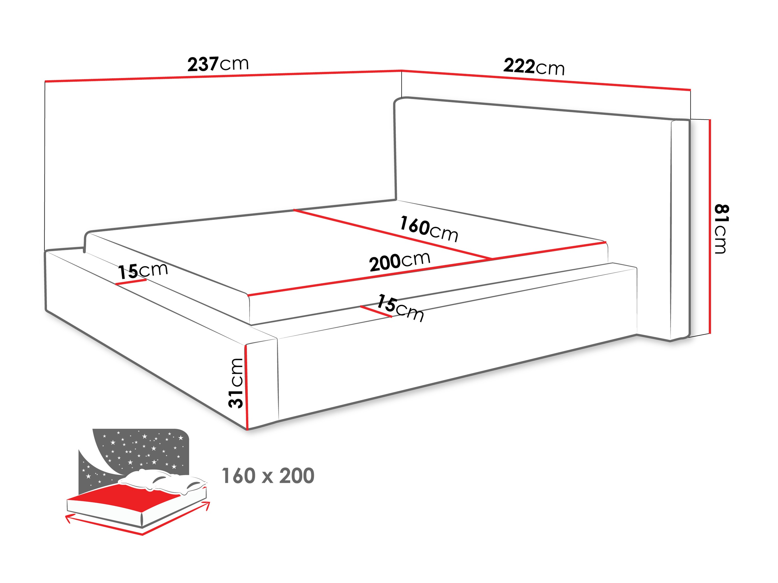 Bed TrendyNest Cedra (Margo 227.11)