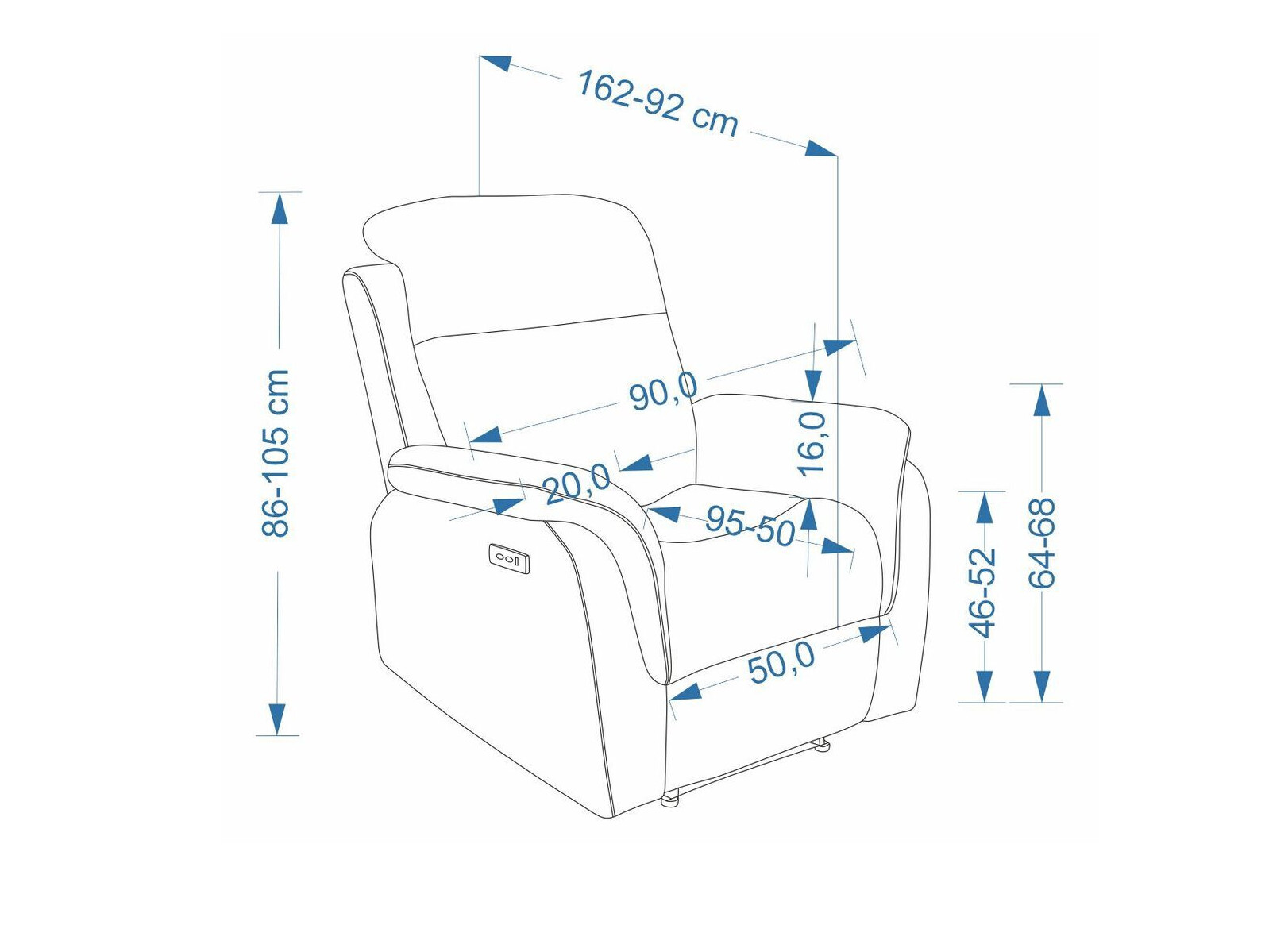 Armchair recliner Houston 2216 (Vinci 26)