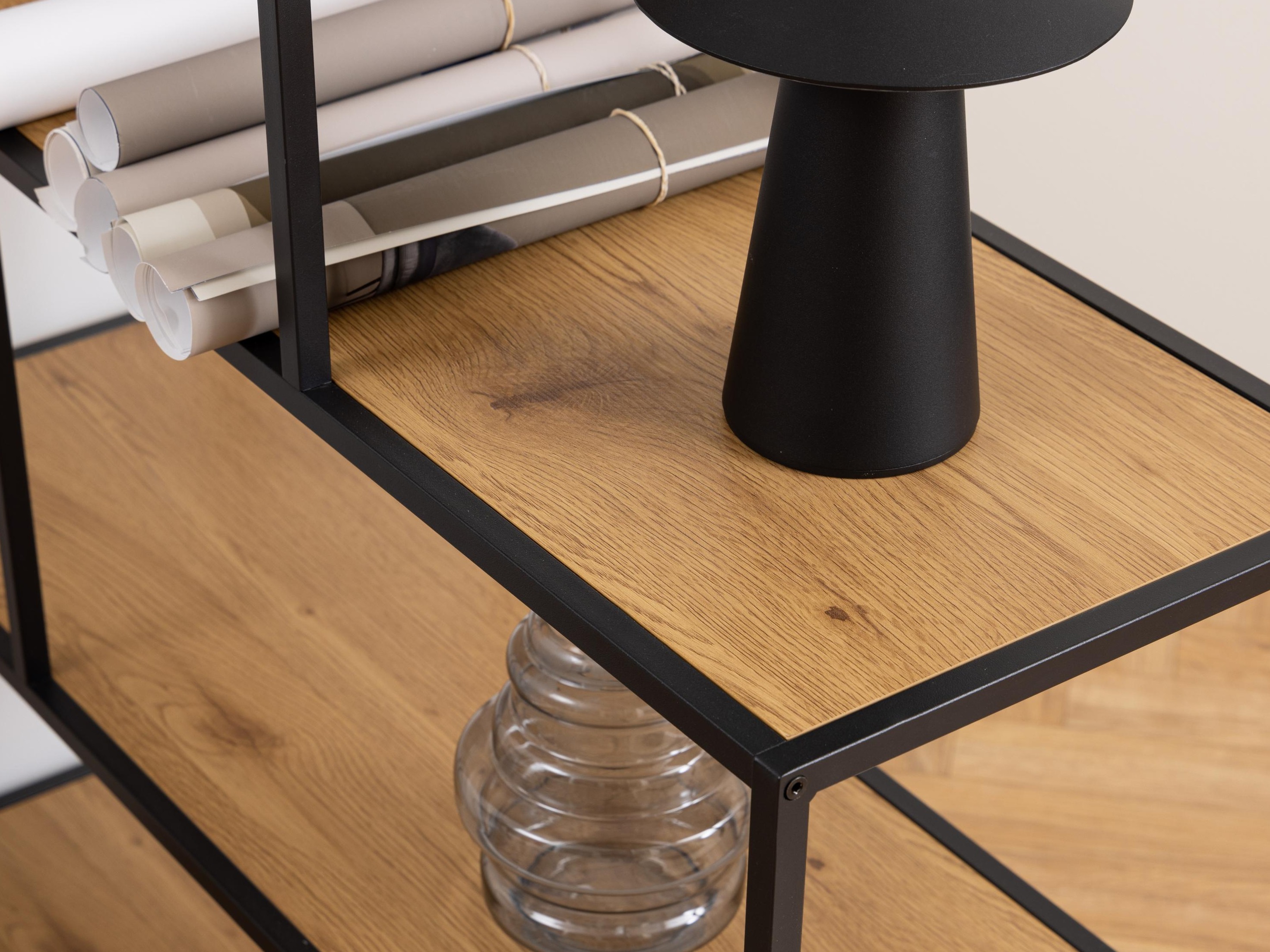 Bookcase Norsica Sevferi 153 (Black + Wild oak)