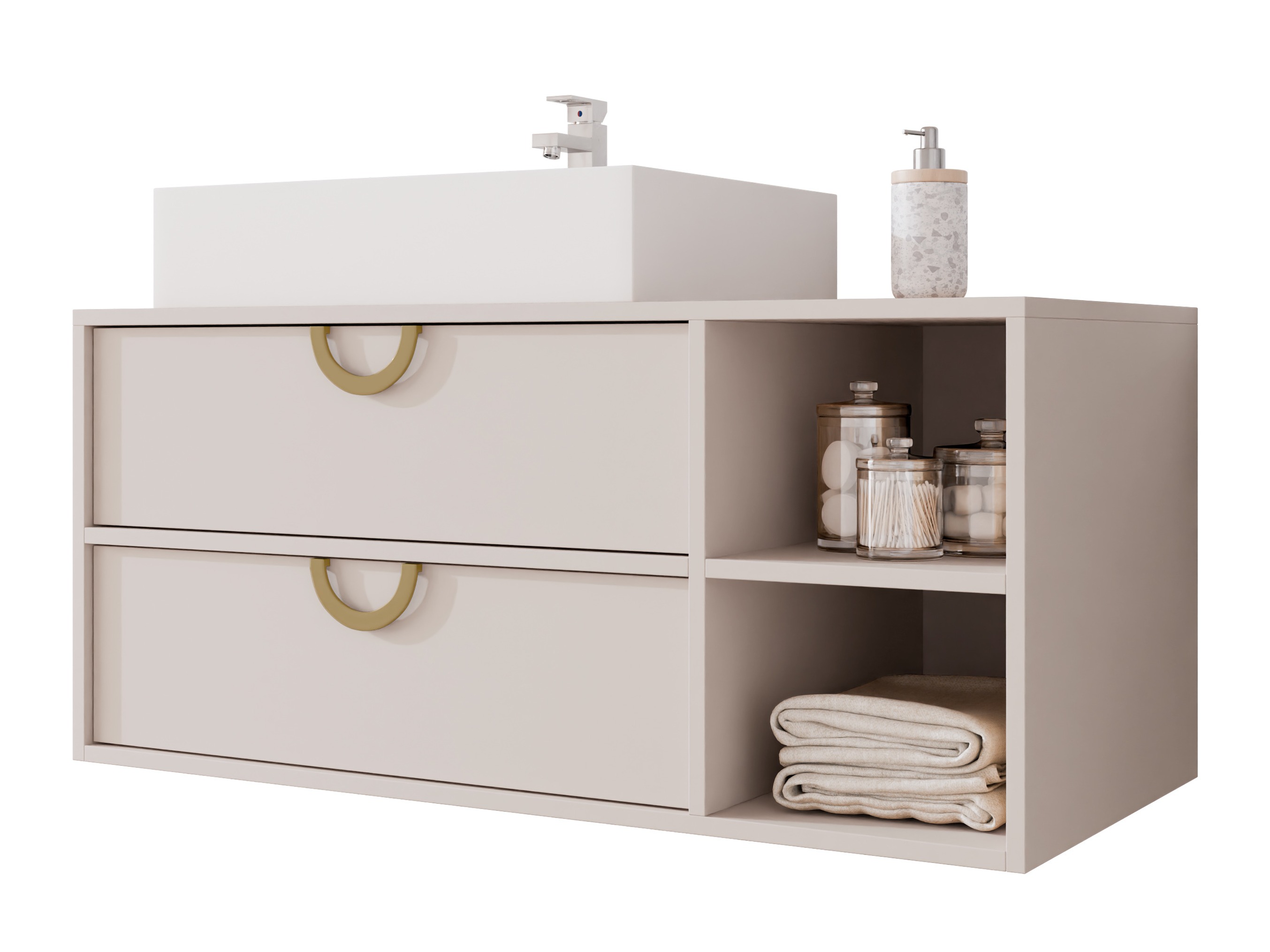 Wall-mounted bathroom cabinet for washbasin Sodalis (Cashmere)