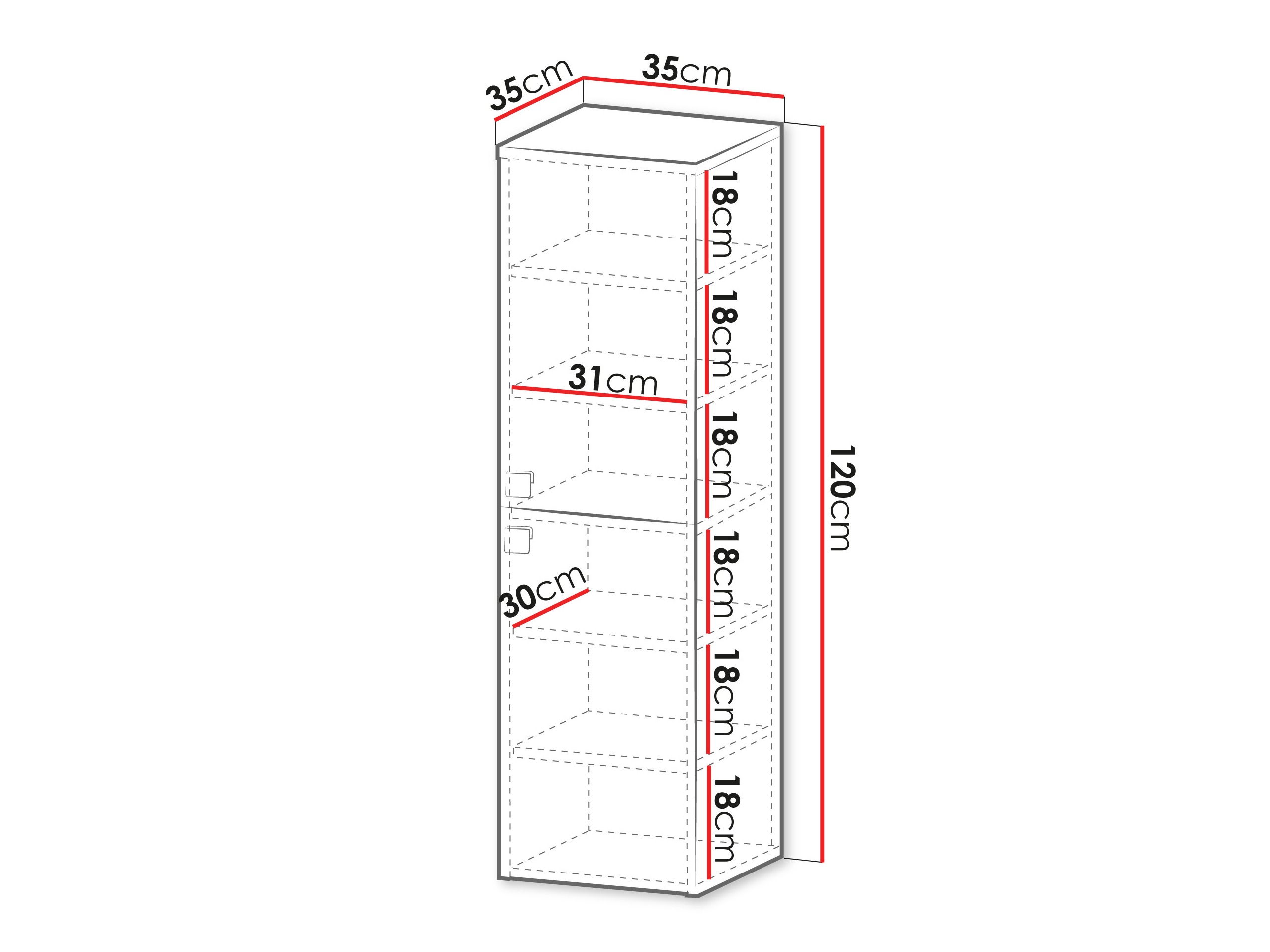 Wall-mounted bathroom cabinet Panium (Light brown)
