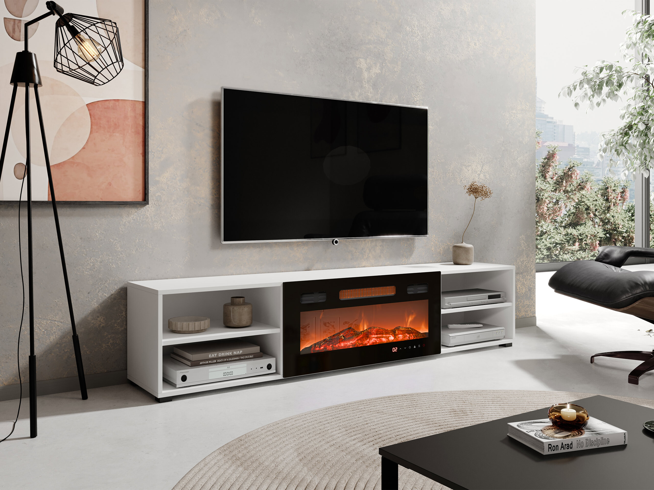 TV stand Charlotte 190 (White + Black)