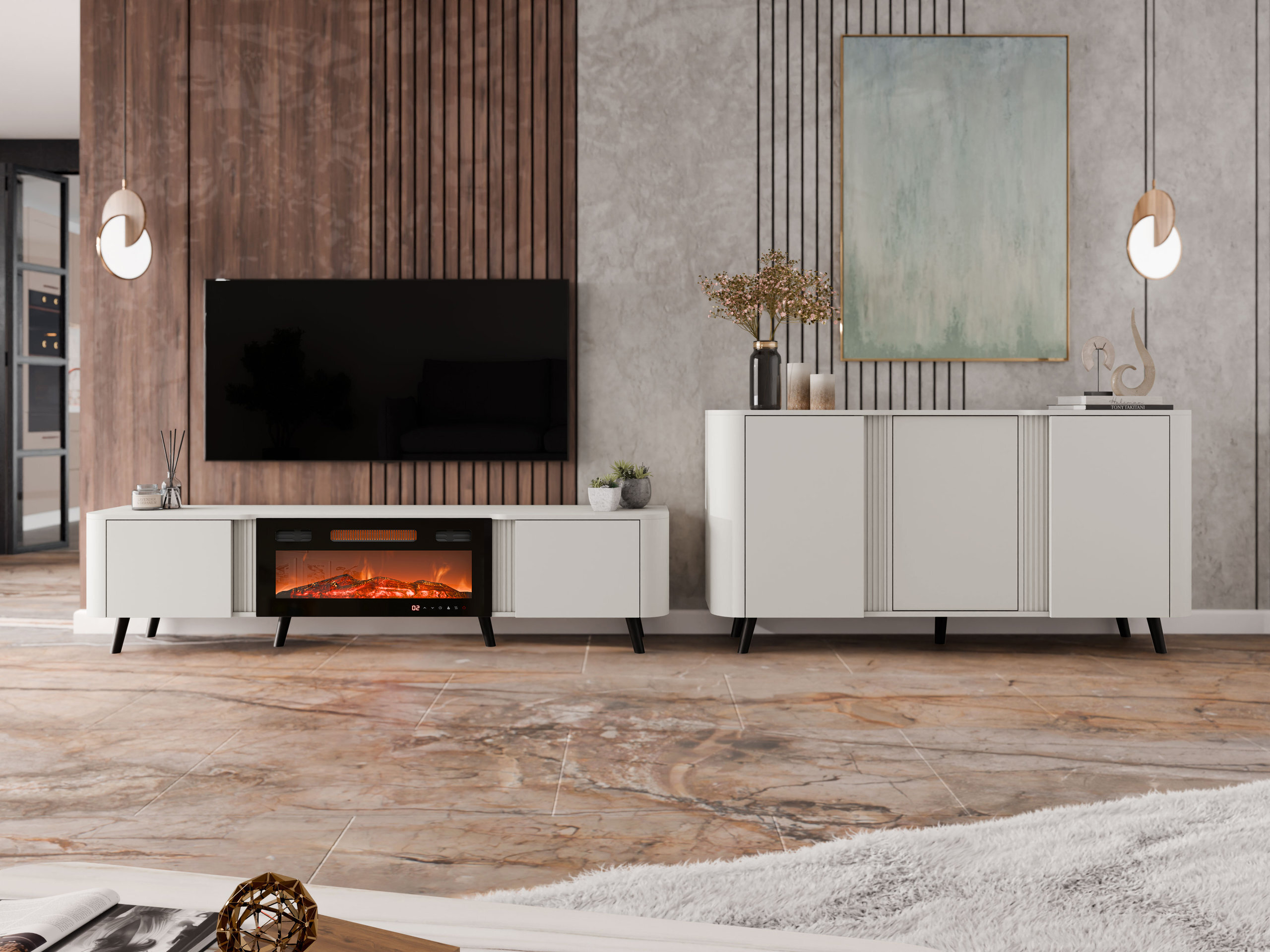 Living room set Modus (Cashmere + Black)