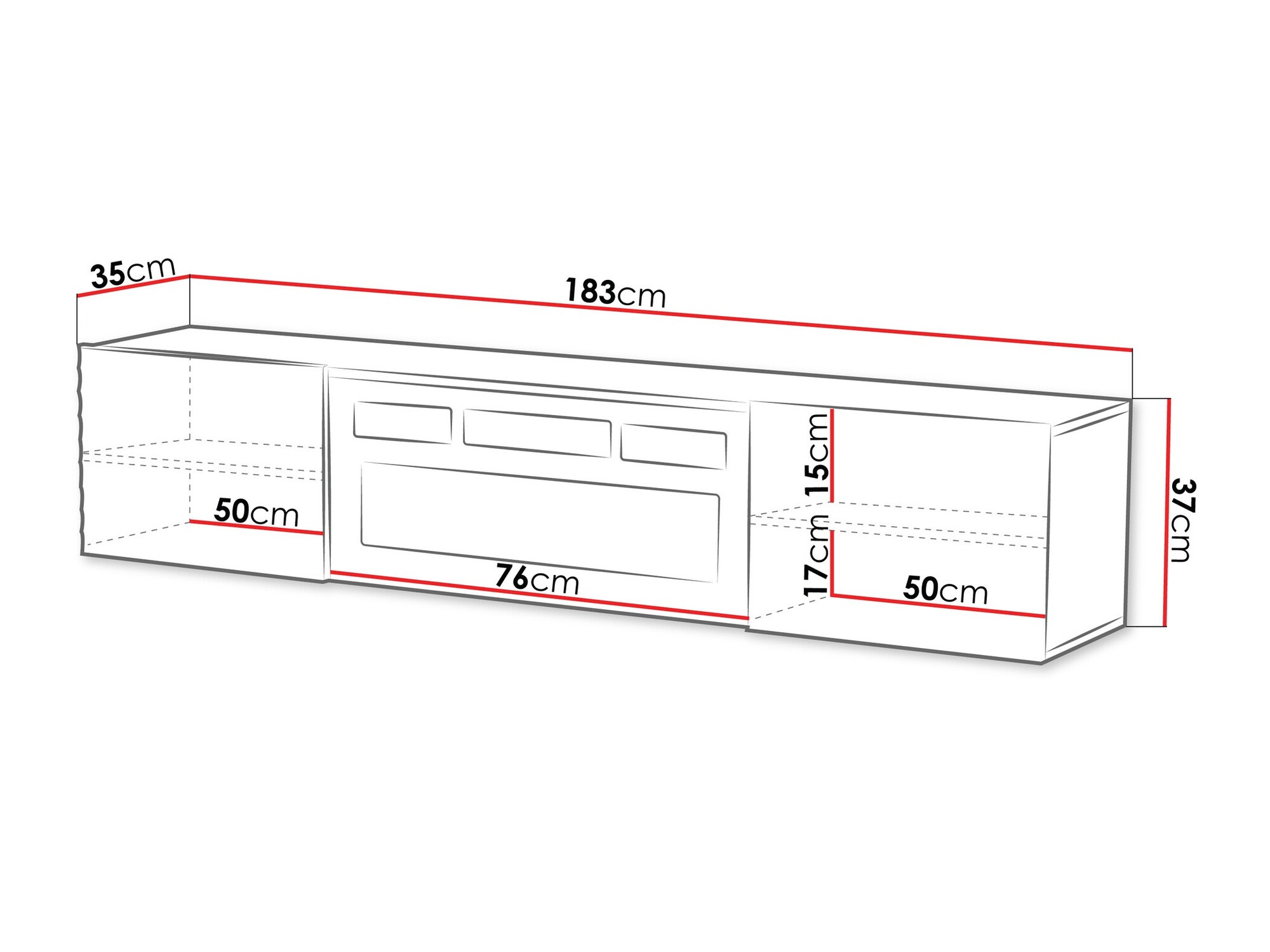 TV stand Charlotte 206 (Black)