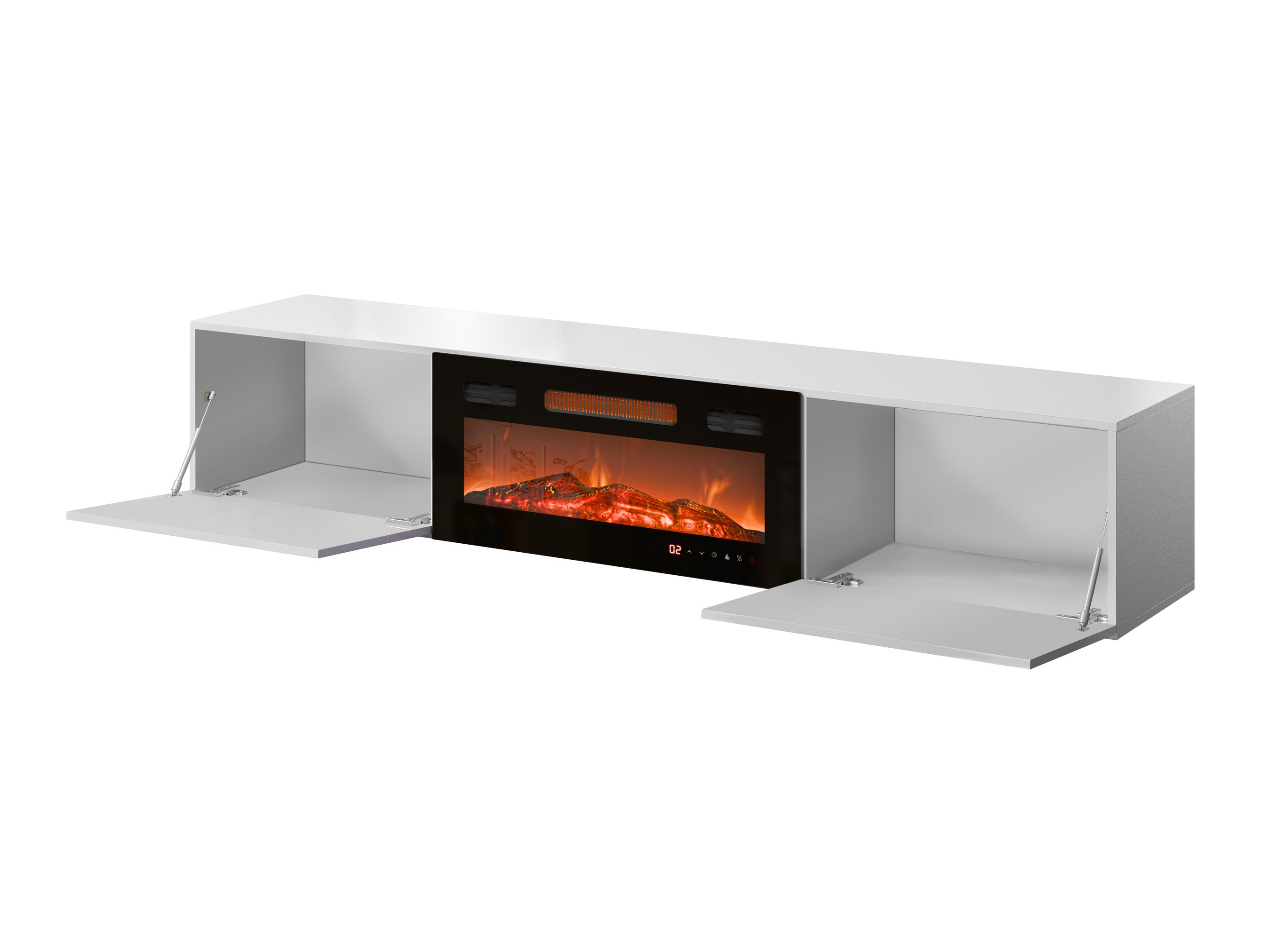 TV stand Imago I (White + Glossy white)