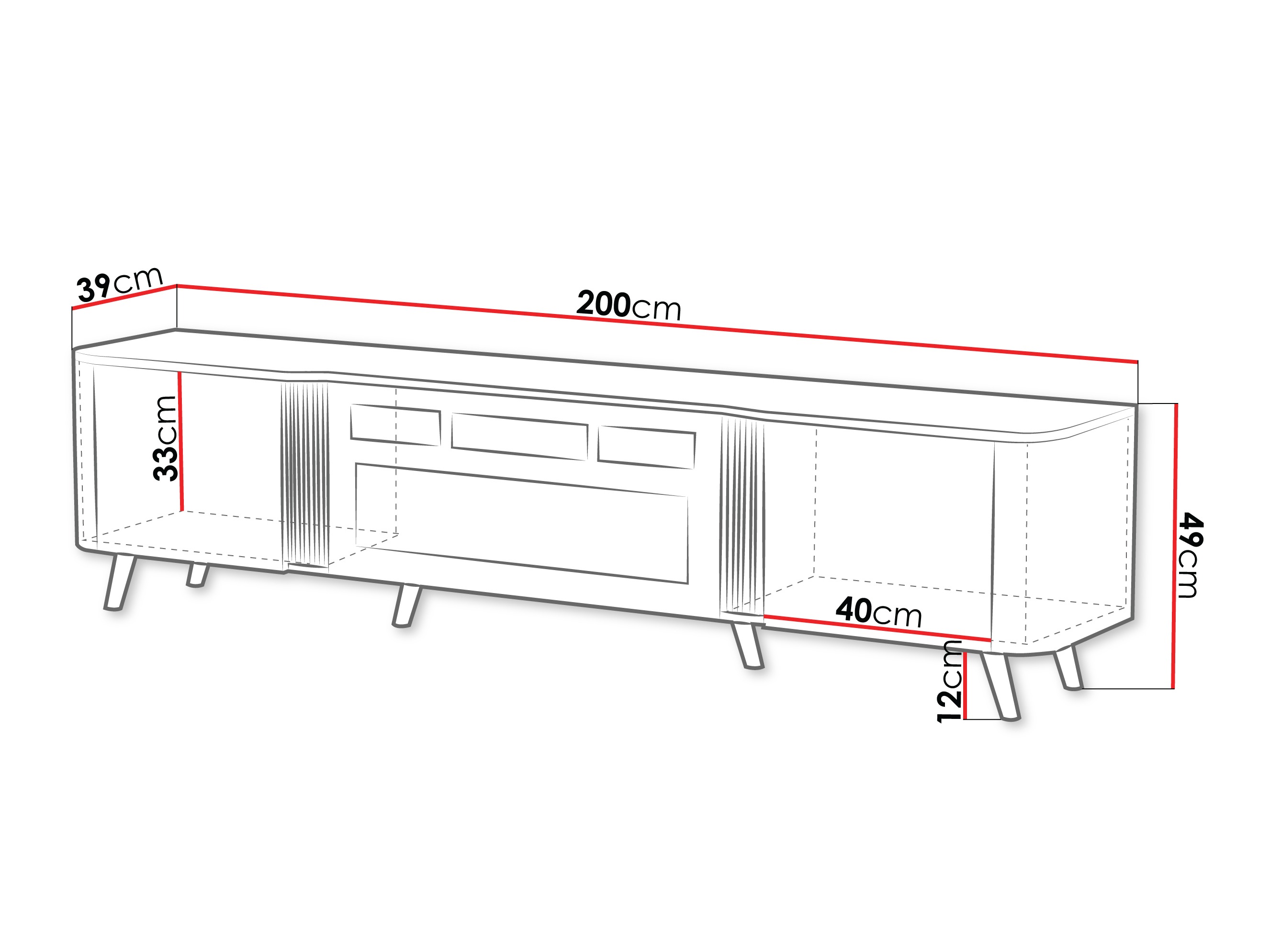 TV stand Modus (Black + Walnut)