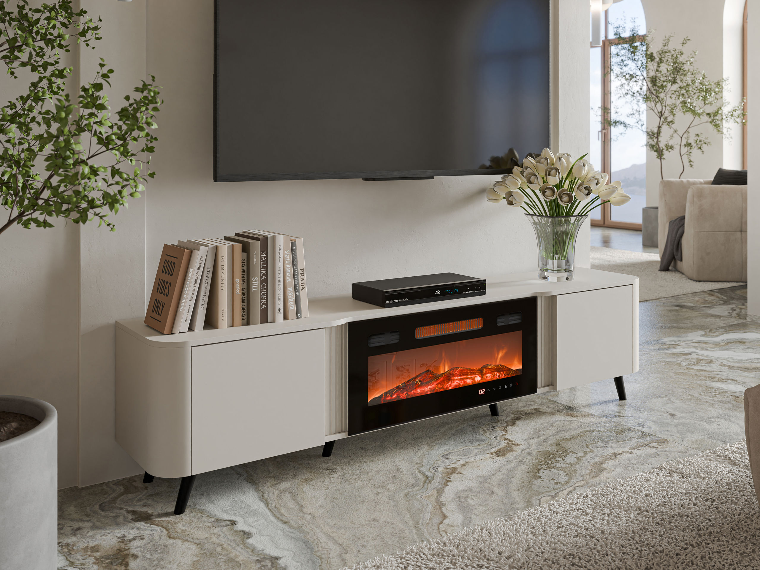 TV stand Modus (Cashmere + Black)