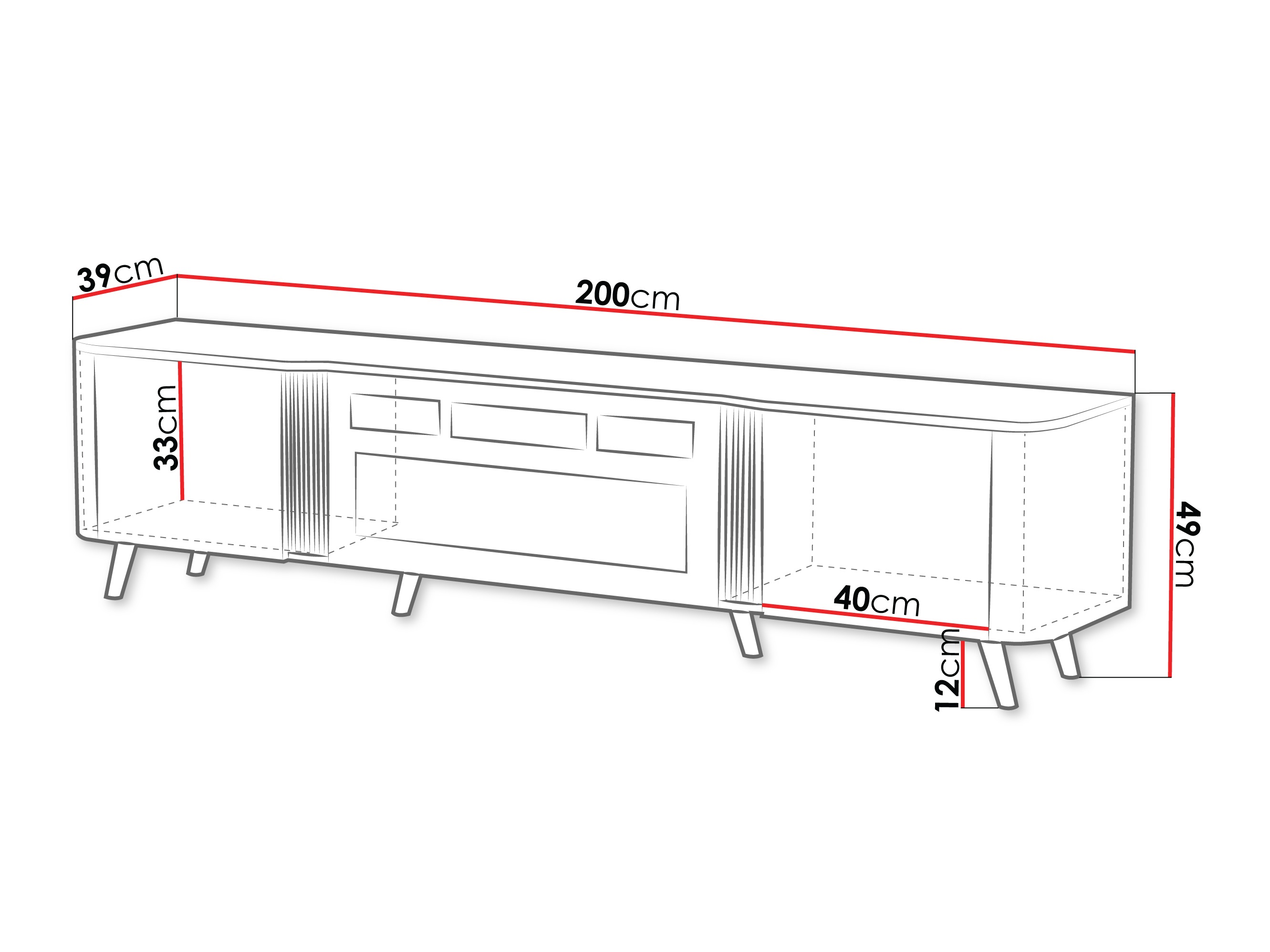 TV stand Modus (Cashmere + Black)