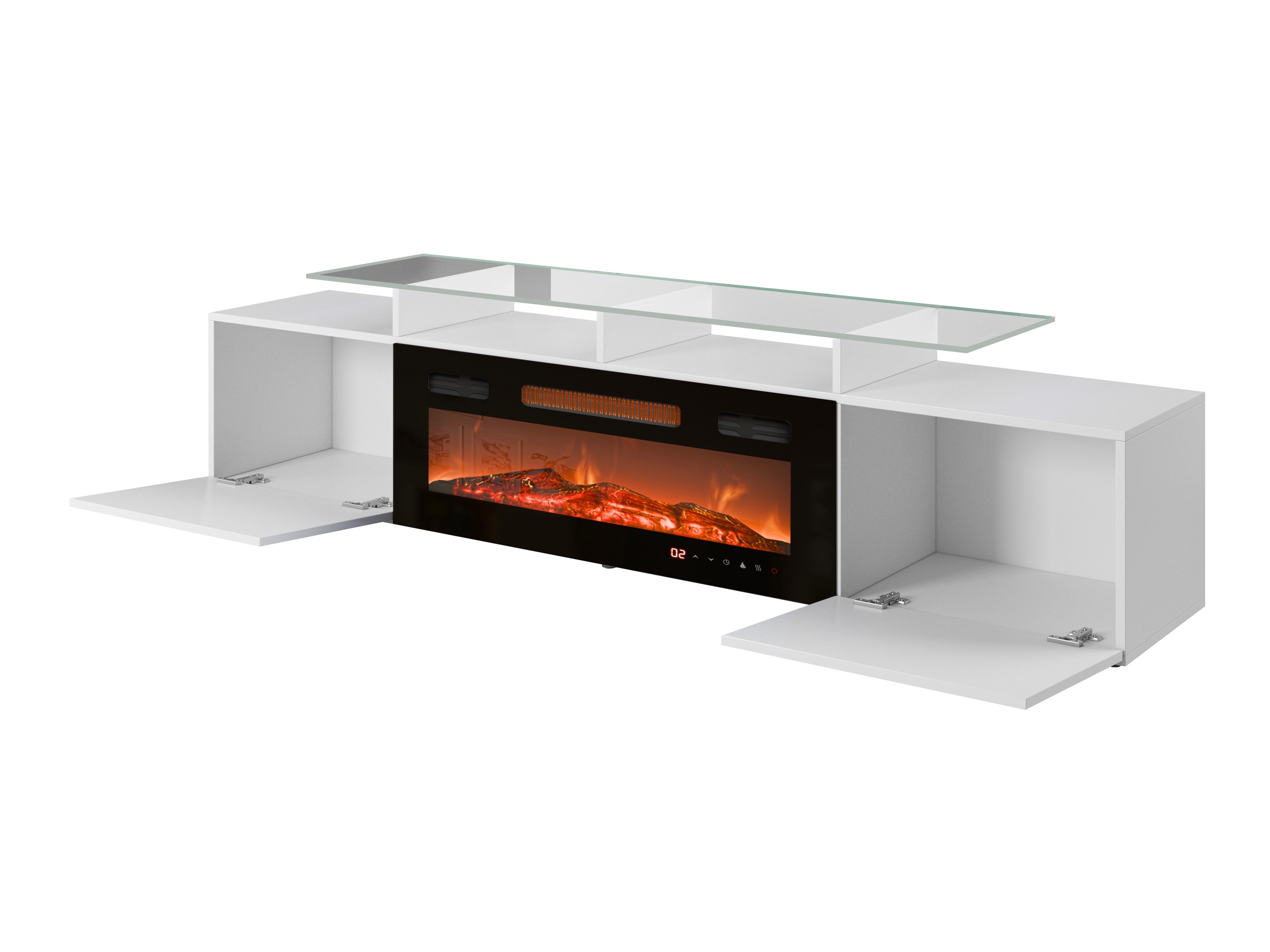 TV stand Numerus (Black + Glossy black)