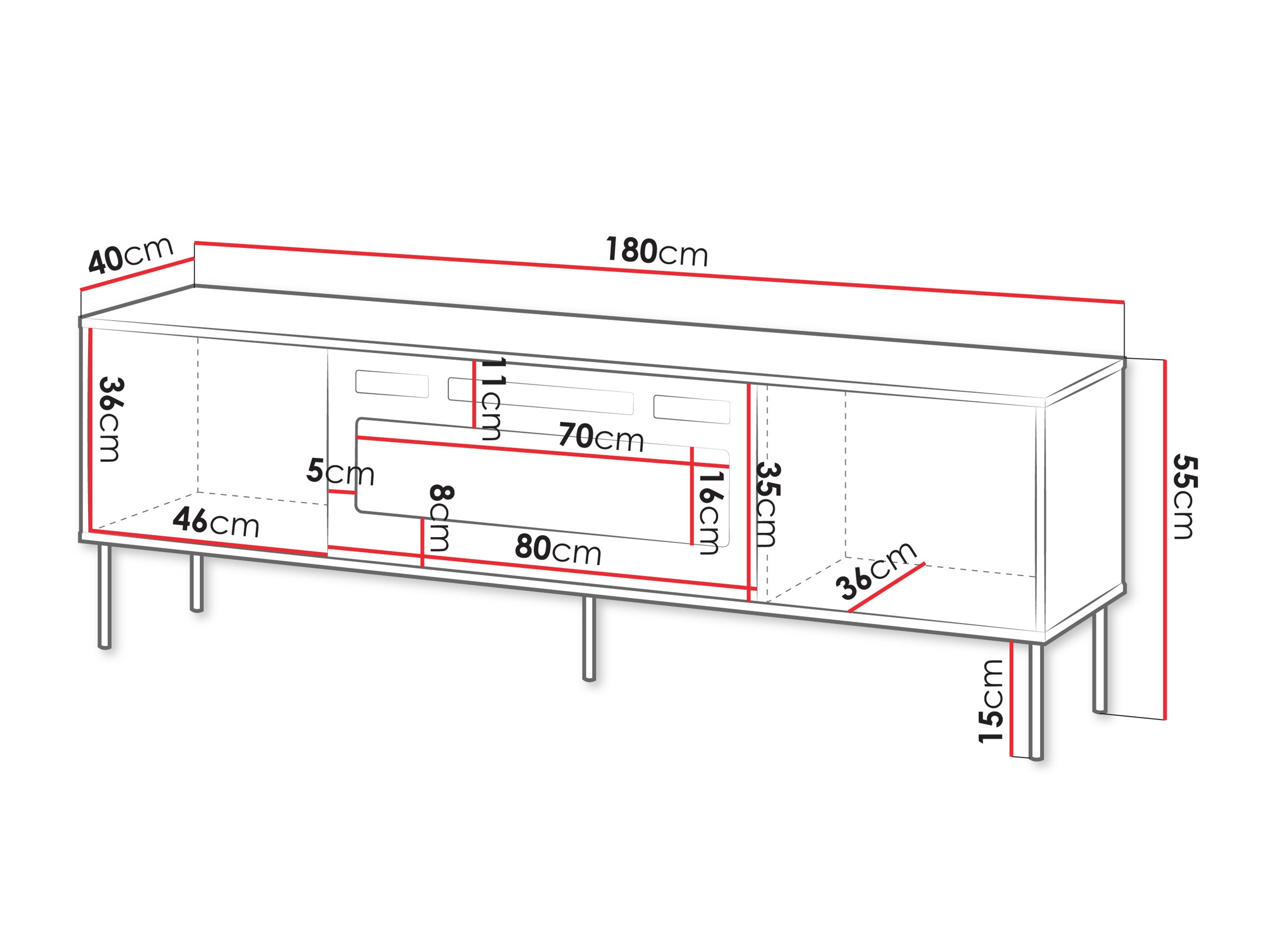 TV stand Tolete 107 (Green)