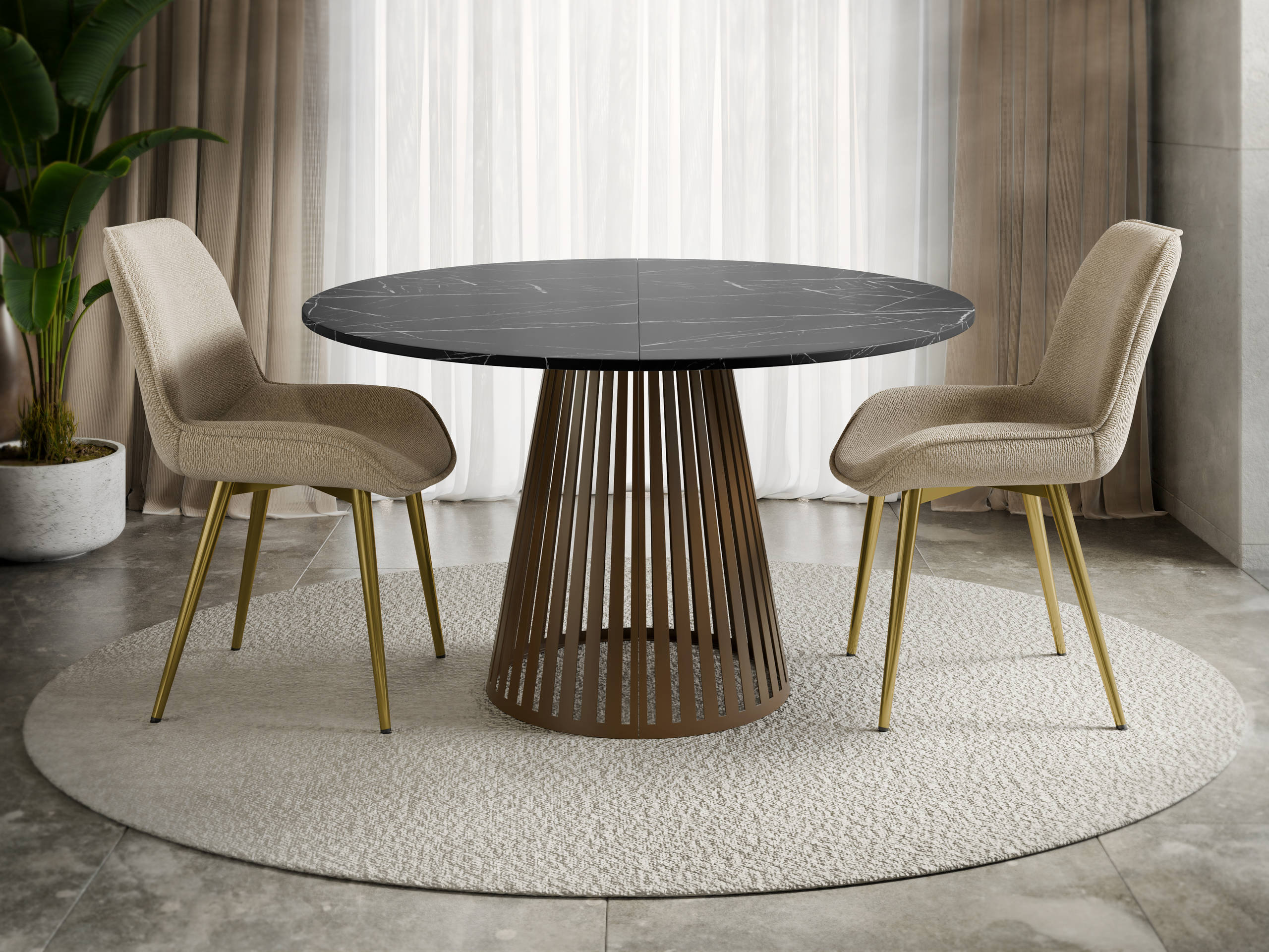 Table Prudentia (Black Marble + Brown)