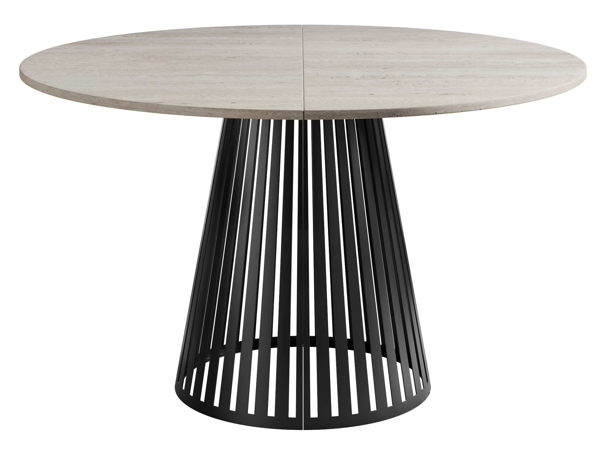 Table Prudentia II (Light travertine + Black)