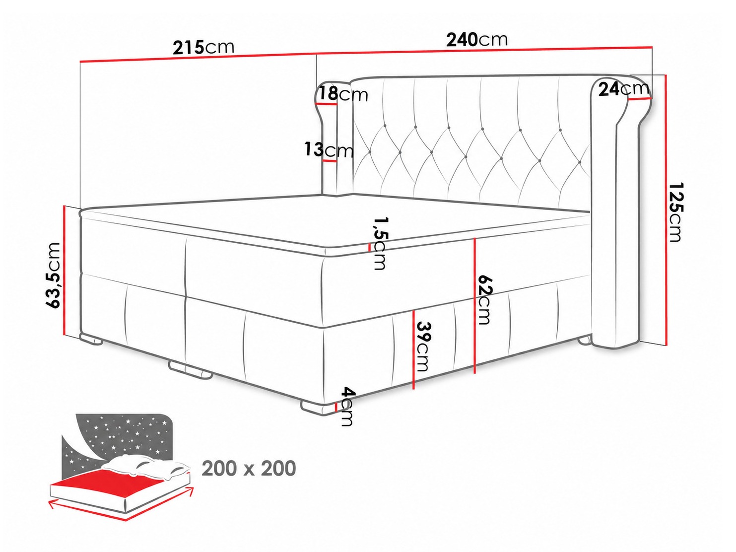 Continental bed Ars (Magic Velvet 2201)
