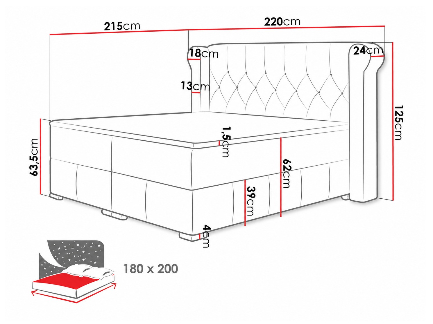 Continental bed Ars (Magic Velvet 2217)