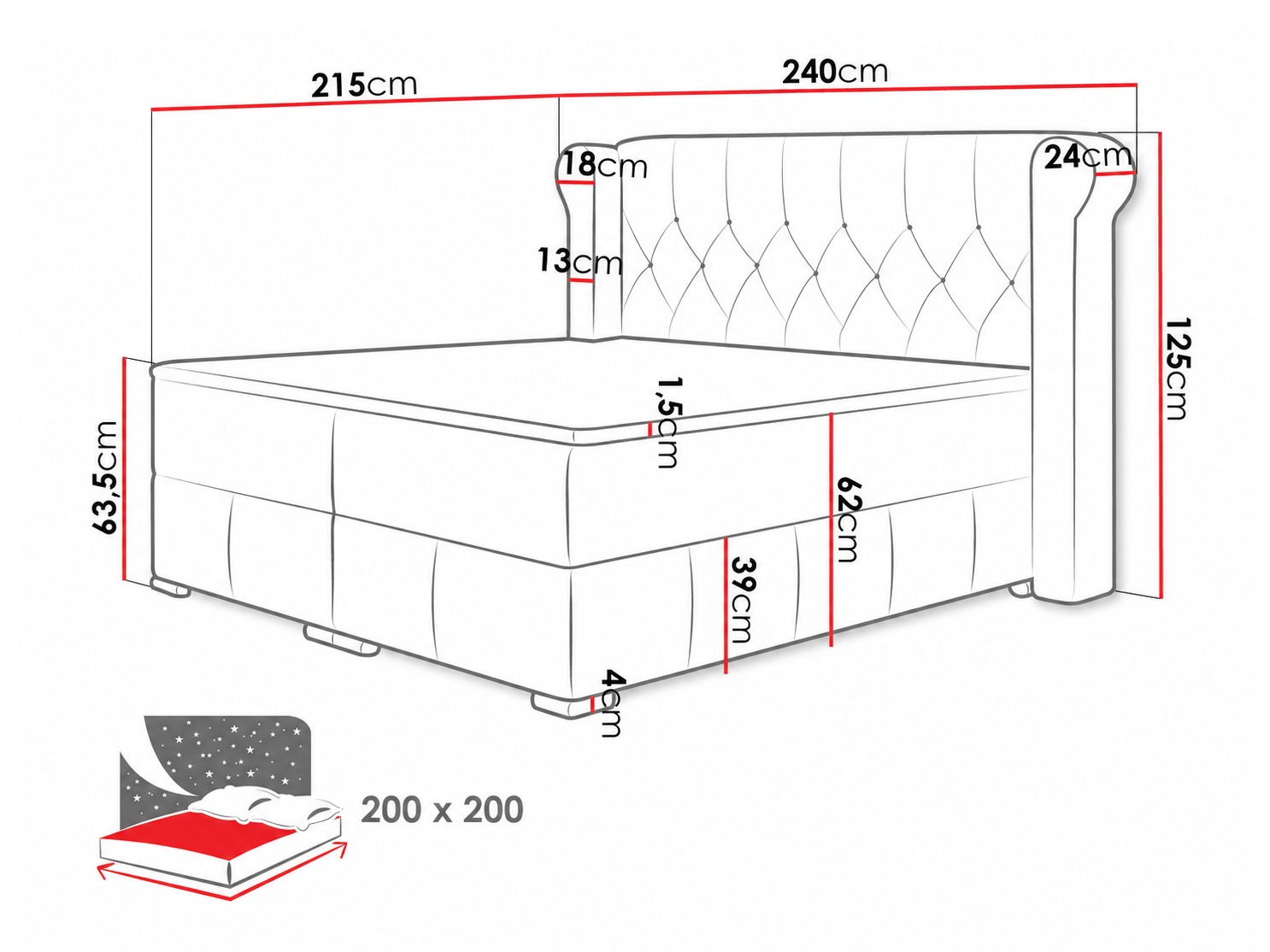 Continental bed Ars (Magic Velvet 2217)