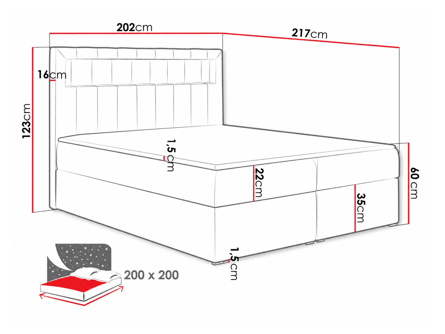 Continental bed Pomum (Magic Velvet 2217)