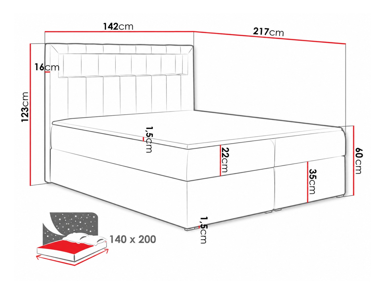 Continental bed Pomum (Magic Velvet 2239)