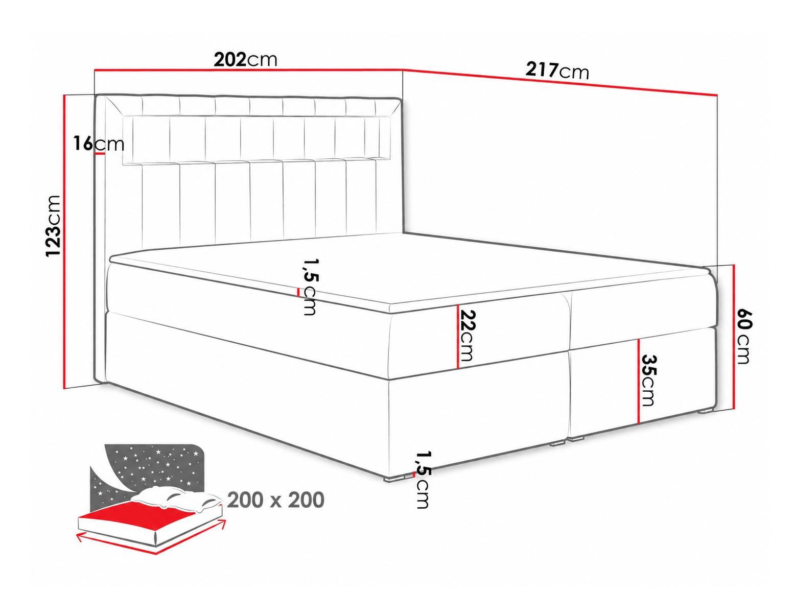 Continental bed Pomum (Magic Velvet 2239)