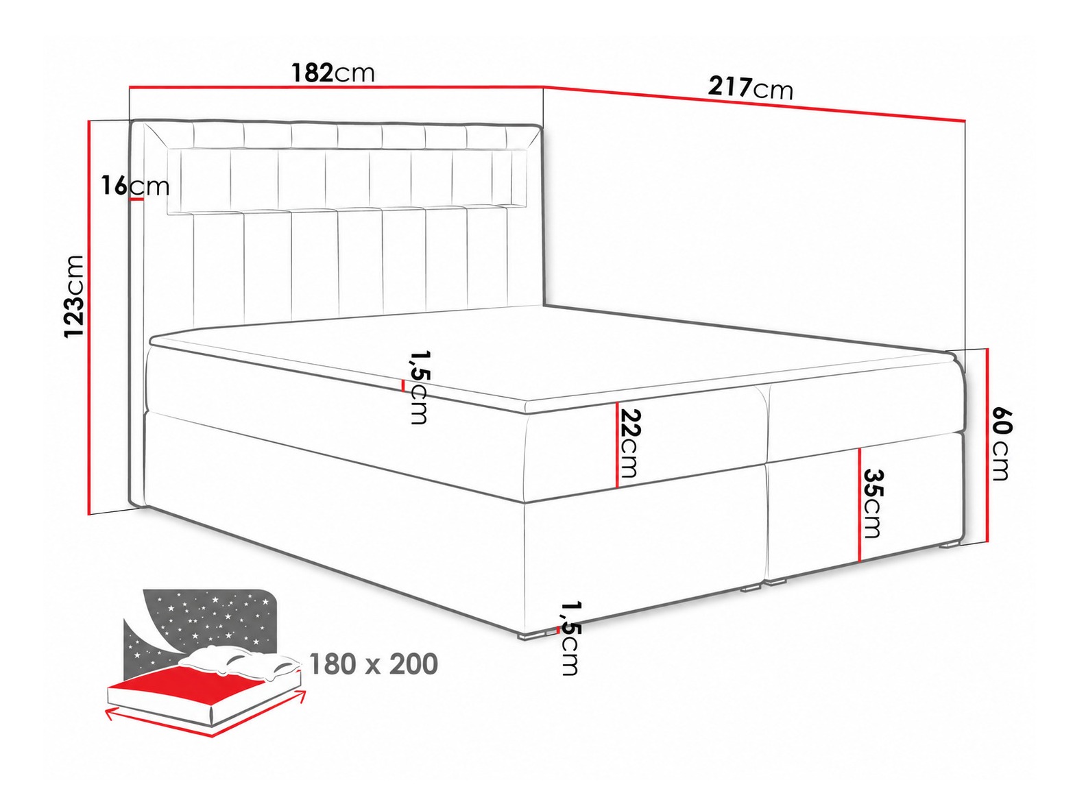 Continental bed Pomum (Soft 010)